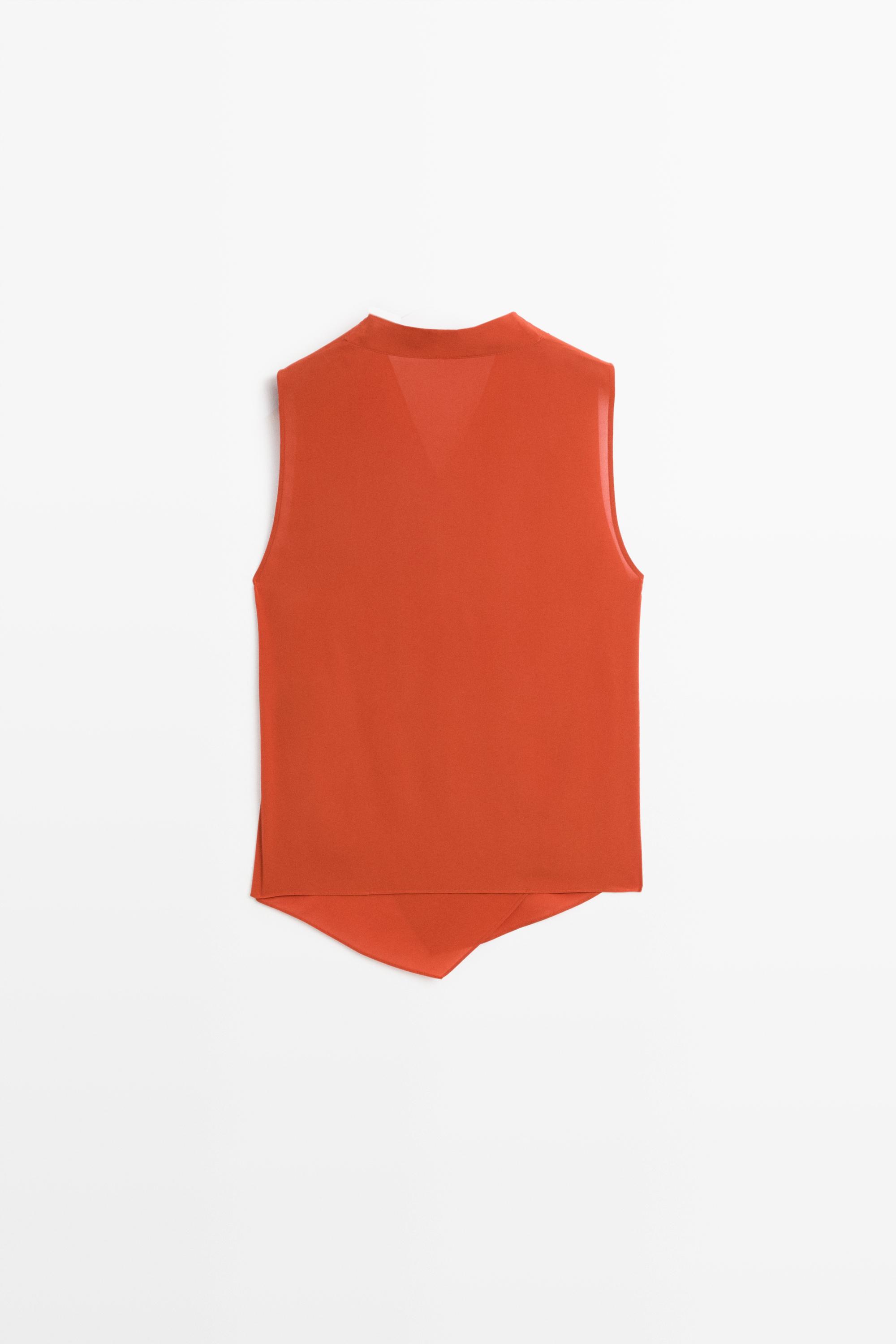 Flowing cross-over co-ord top — TERRA-COTTA