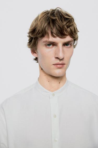 Regular fit stand collar shirt - LIMITED EDITION — WHITE 3