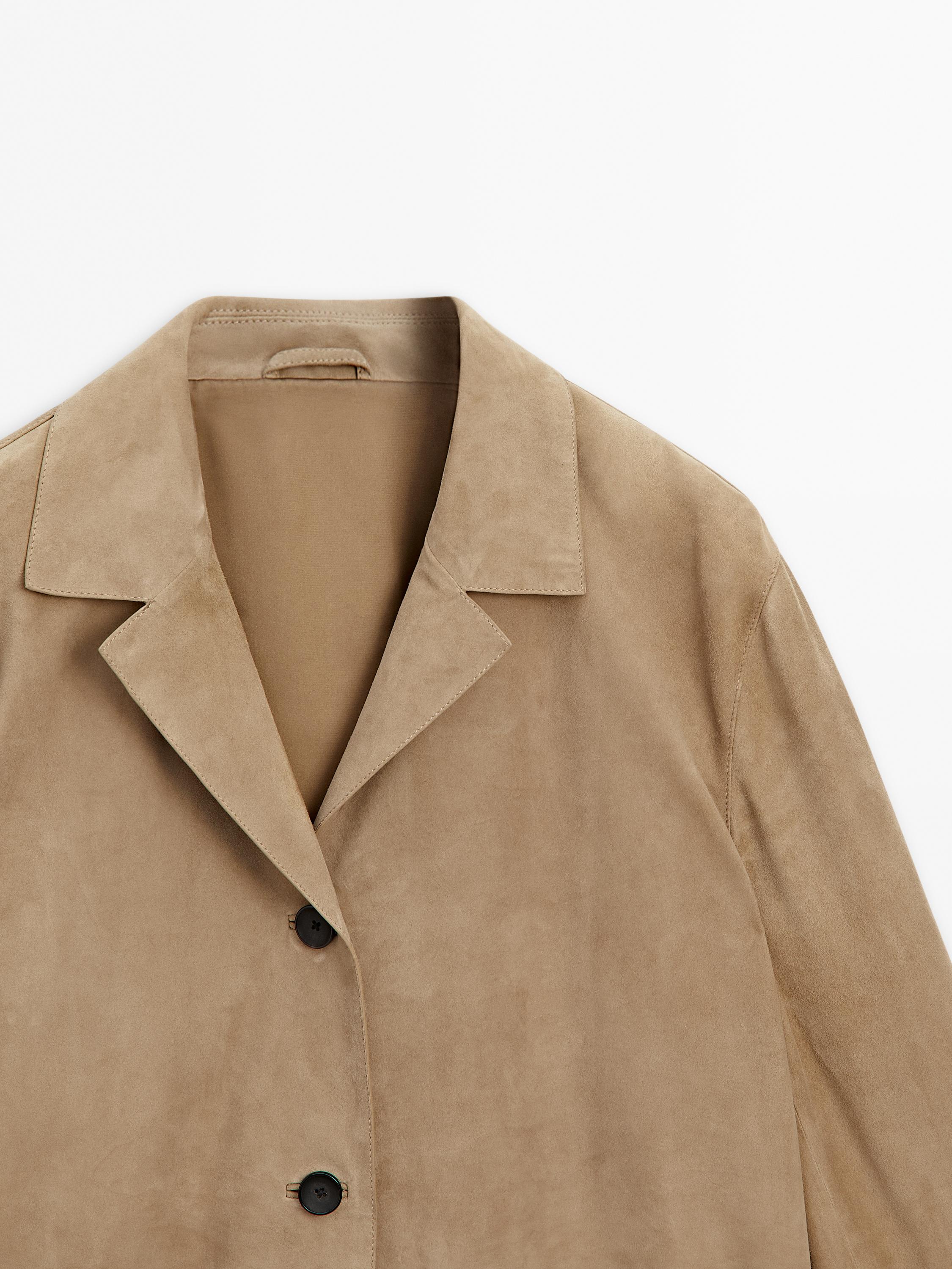 Flowing suede leather blazer