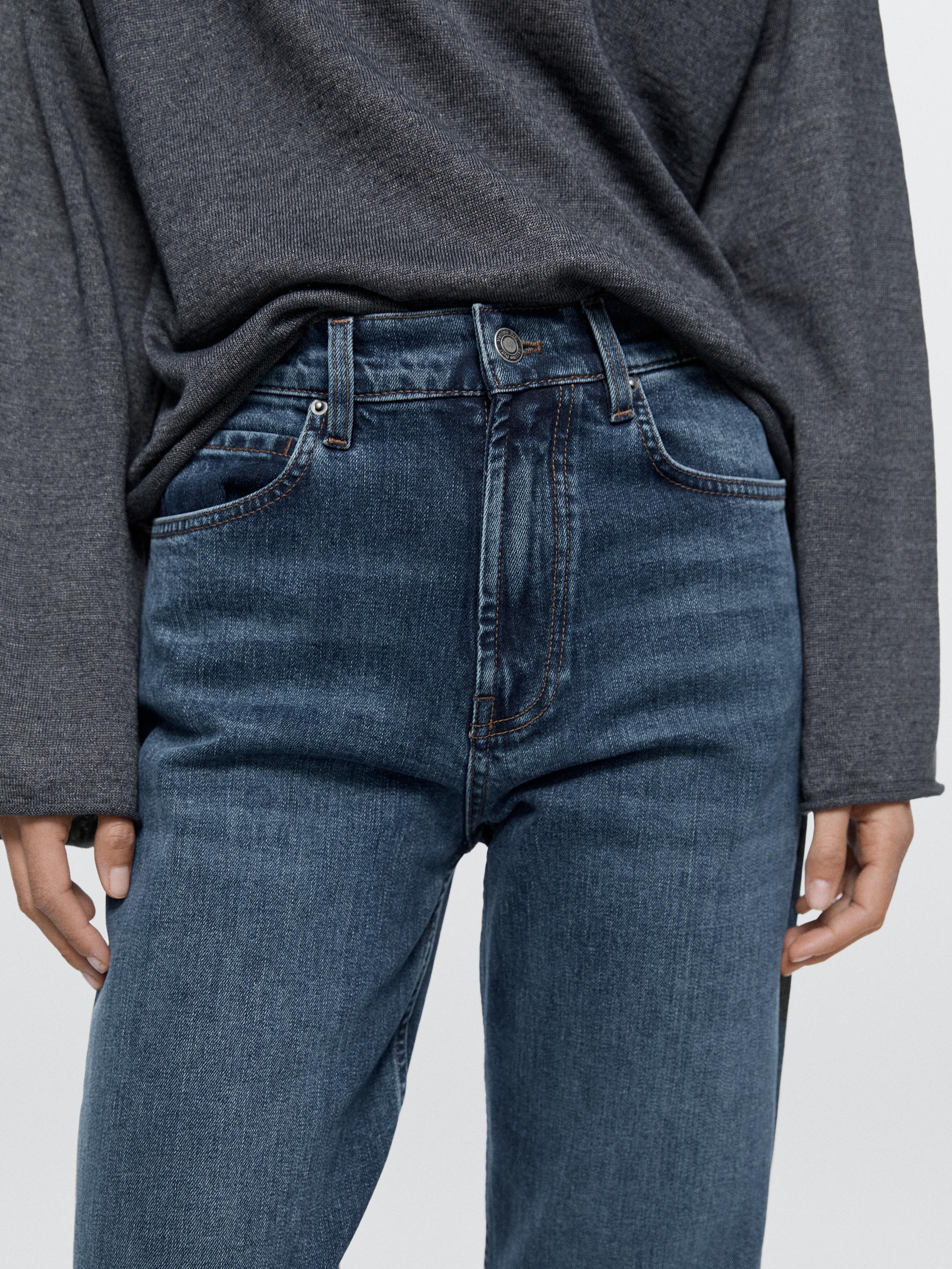 Mid-rise straight-leg jeans — MEDIUM BLUE