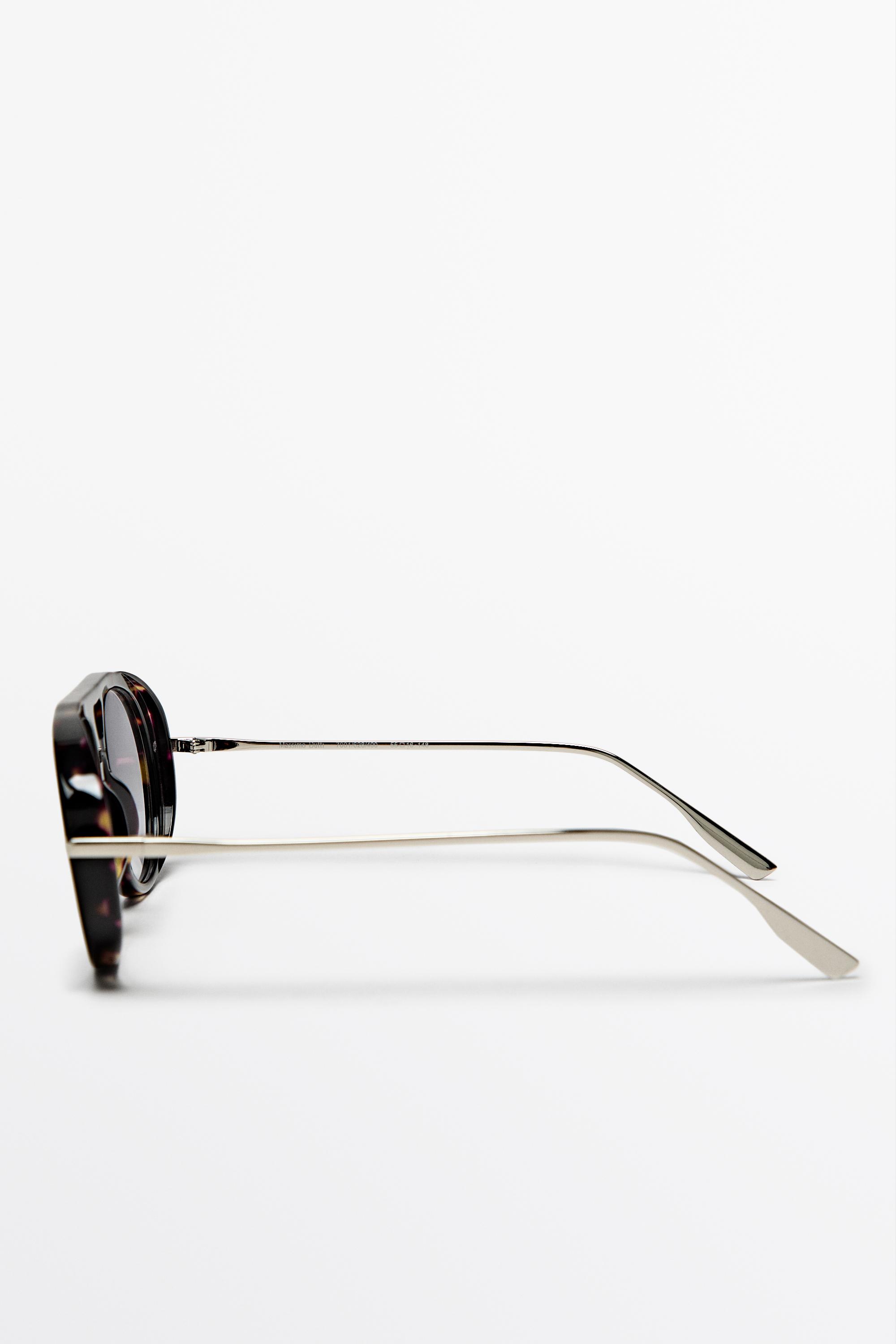 Tortoiseshell-effect aviator glasses — BLUE