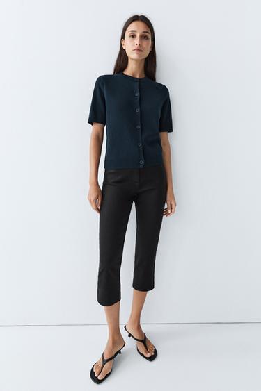 100% Cotton Short Sleeve Cardigan — NAVY BLUE 8