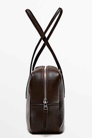 Nappa leather mini duffle bag — BROWN 4