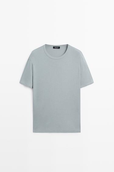 100% cotton short-sleeve T-shirt — GREY BLUE 2