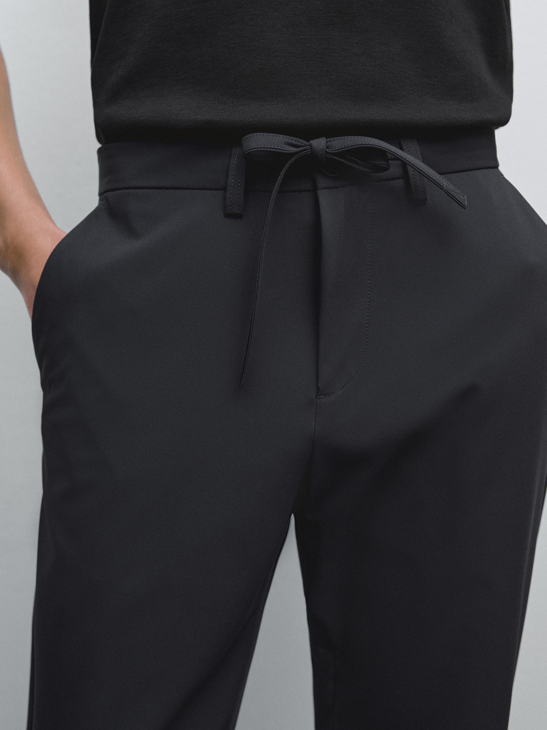 Regular-fit technical trousers — NAVY BLUE