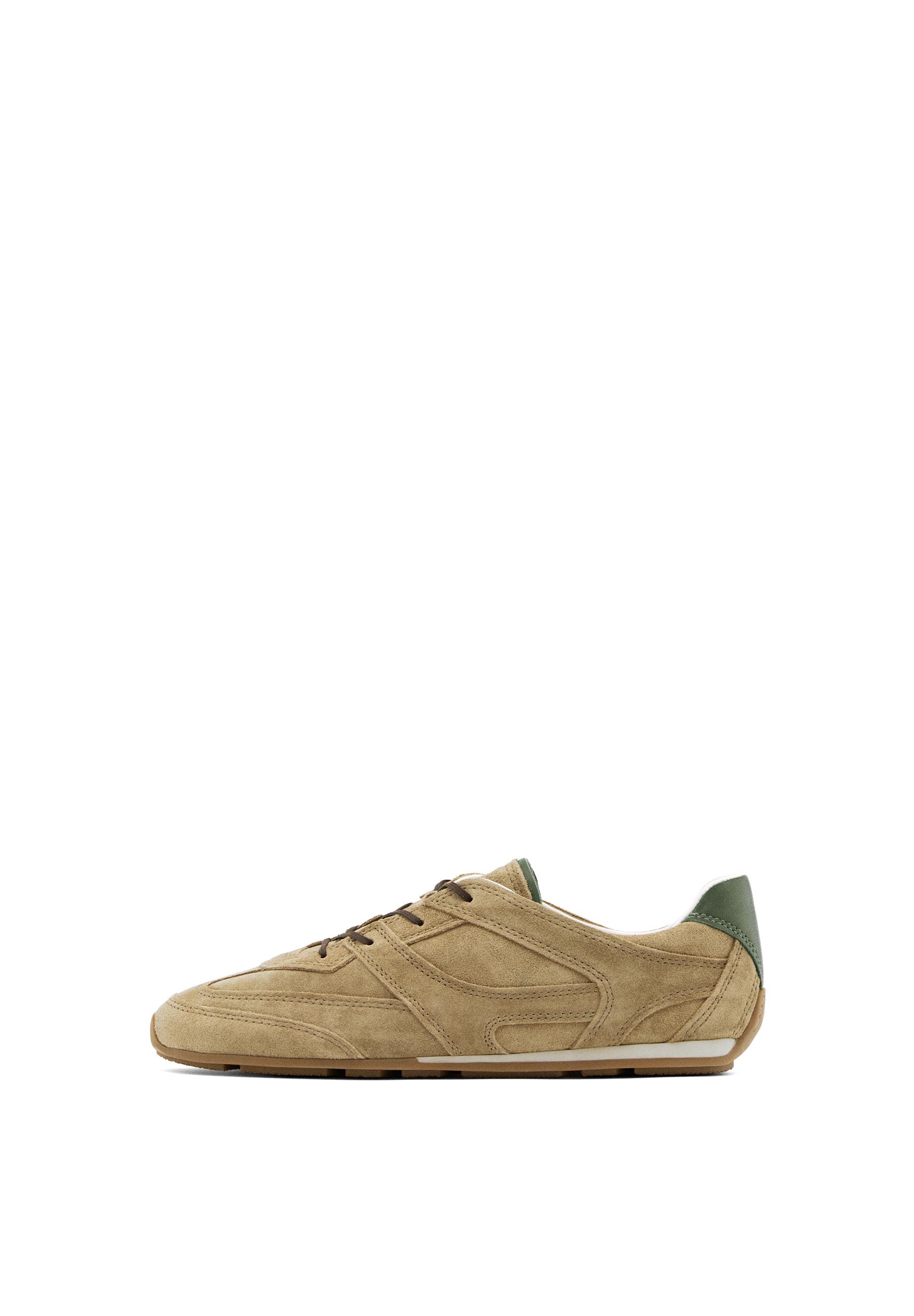Split leather trainers with piece details — OCHRE