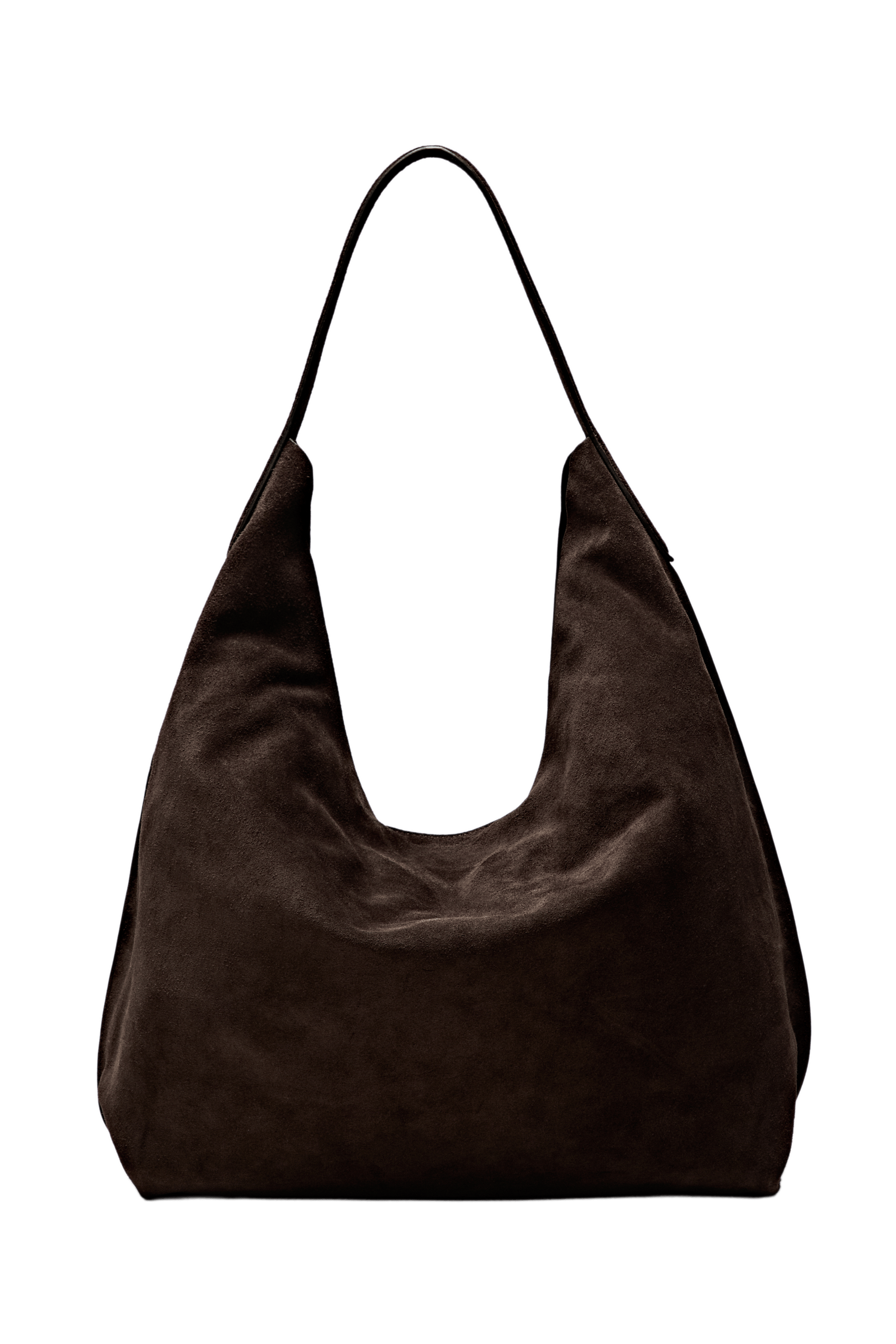 Maxi split suede leather shoulder bag