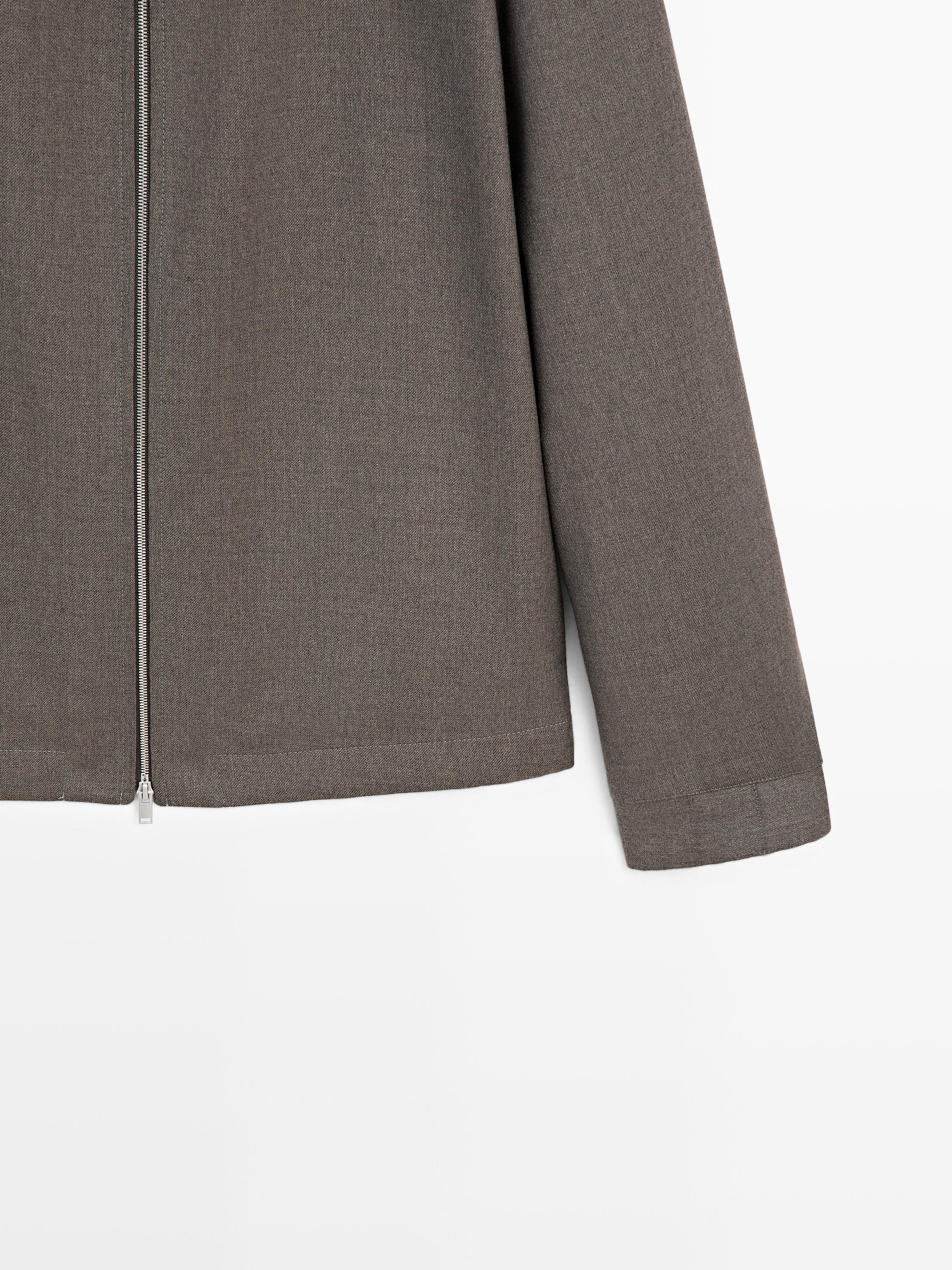 Cool wool blend jacket — MEDIUM ECRU