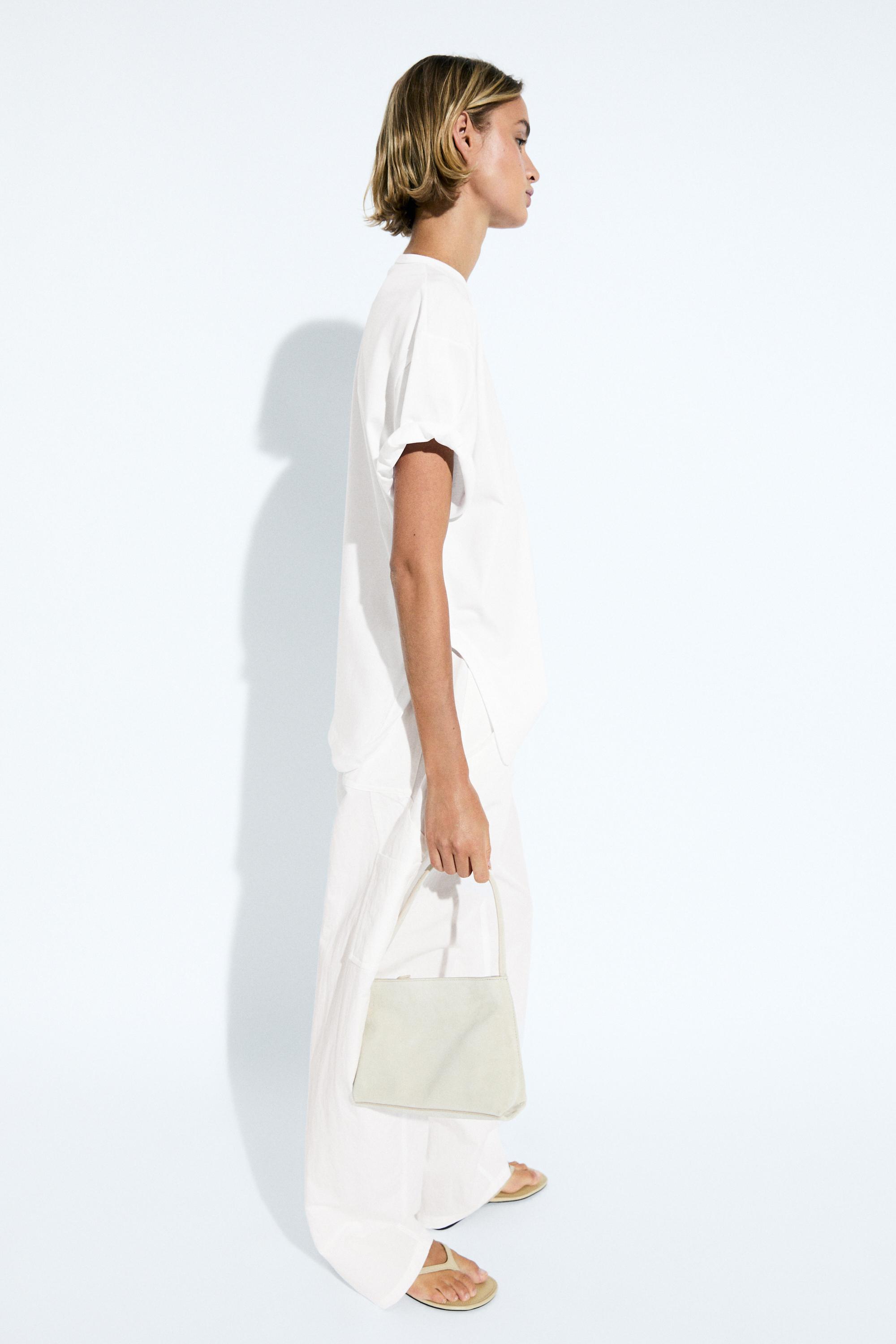 Flowing 100% cotton T-shirt — WHITE