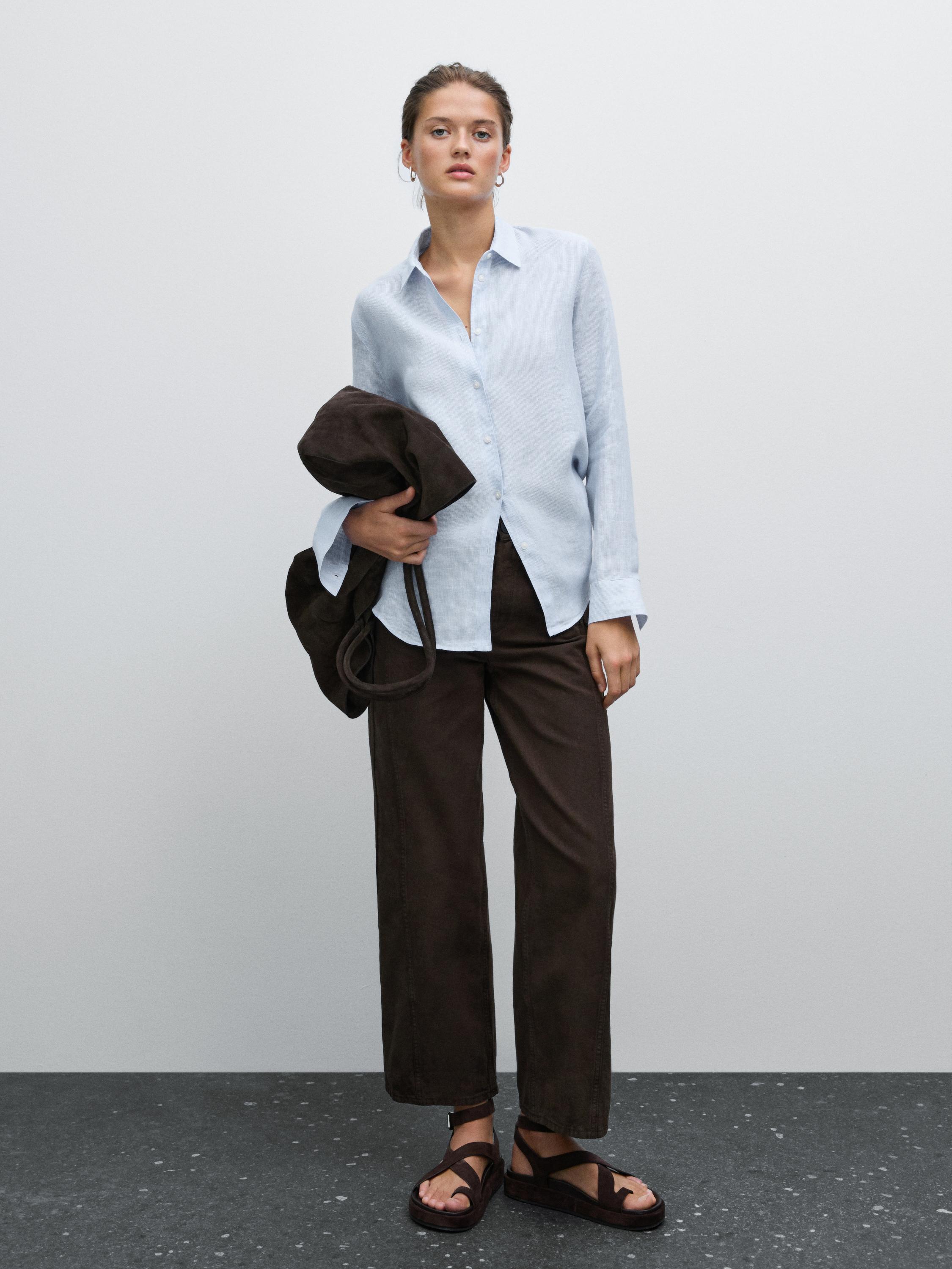 Blusas Boho Camisas De Mujer Massimo Dutti Camisa Lino Mujer Ropa