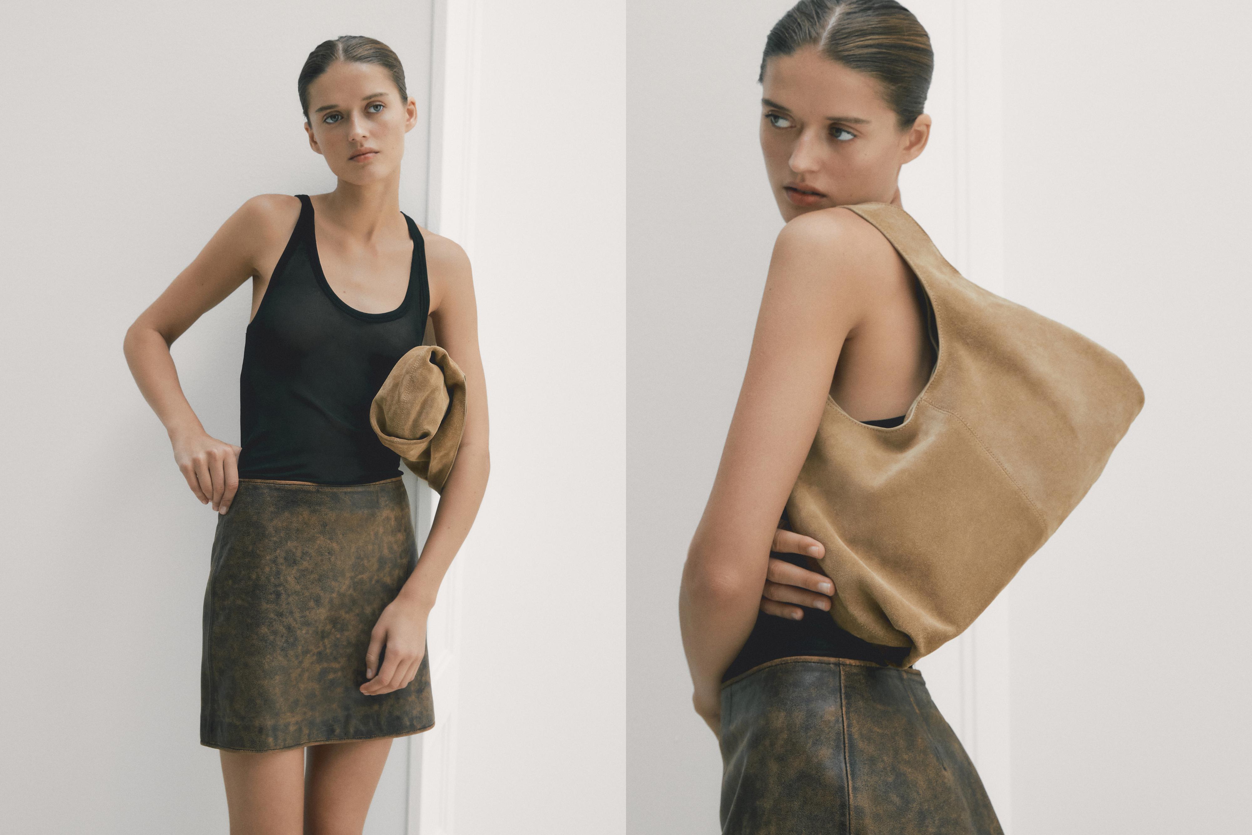 Medium split leather lady bag