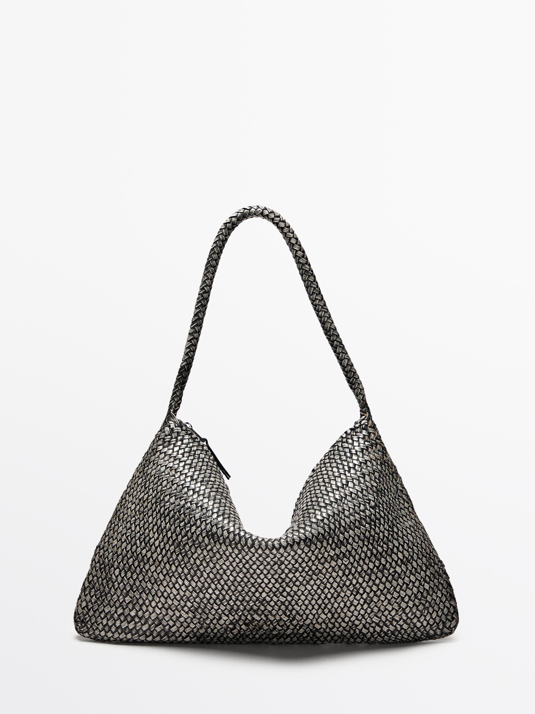 Bolso grande de hombro piel napa trenzado