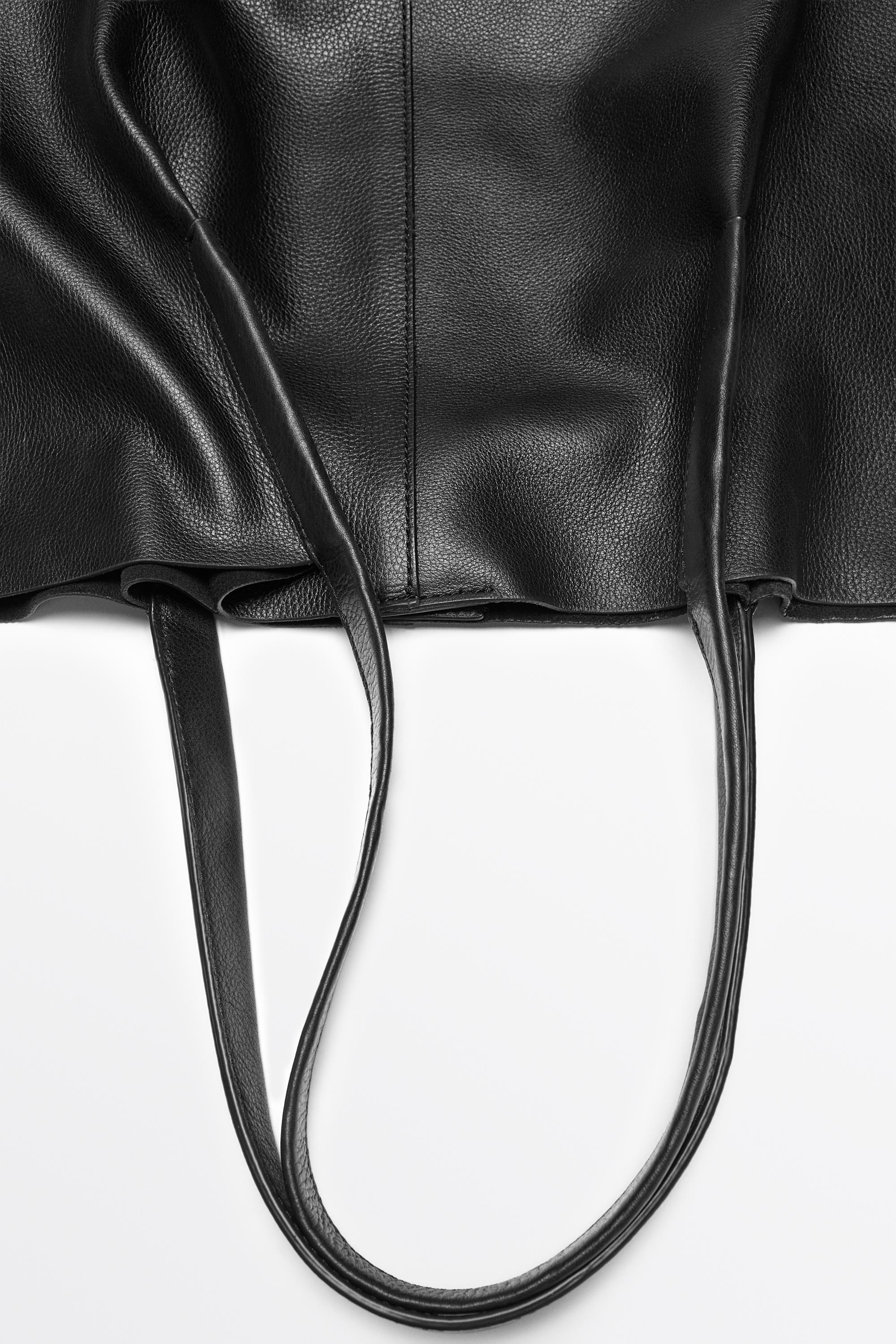 Nappa leather tote bag — BLACK