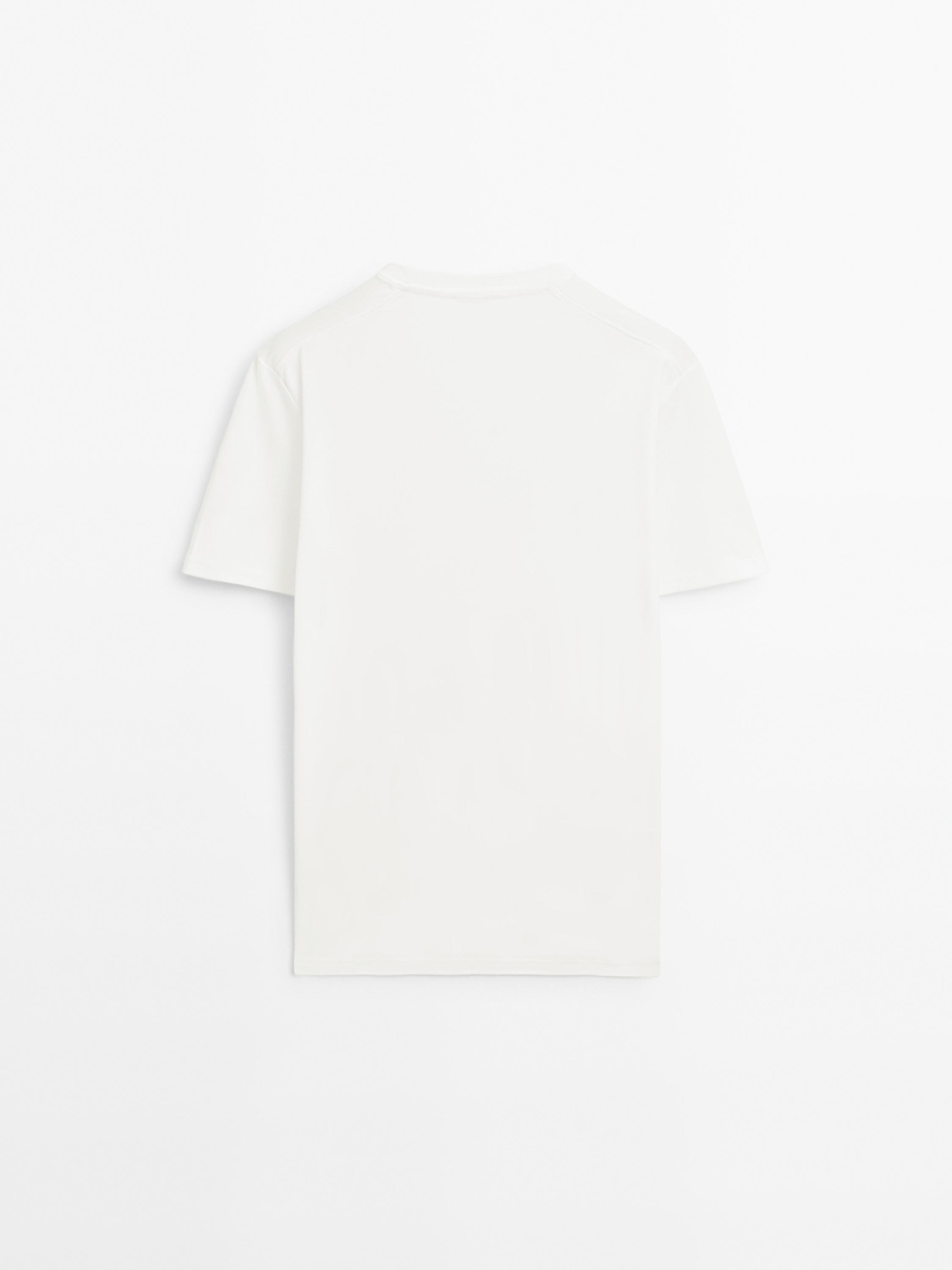 100% mercerised cotton T-shirt — CREAM