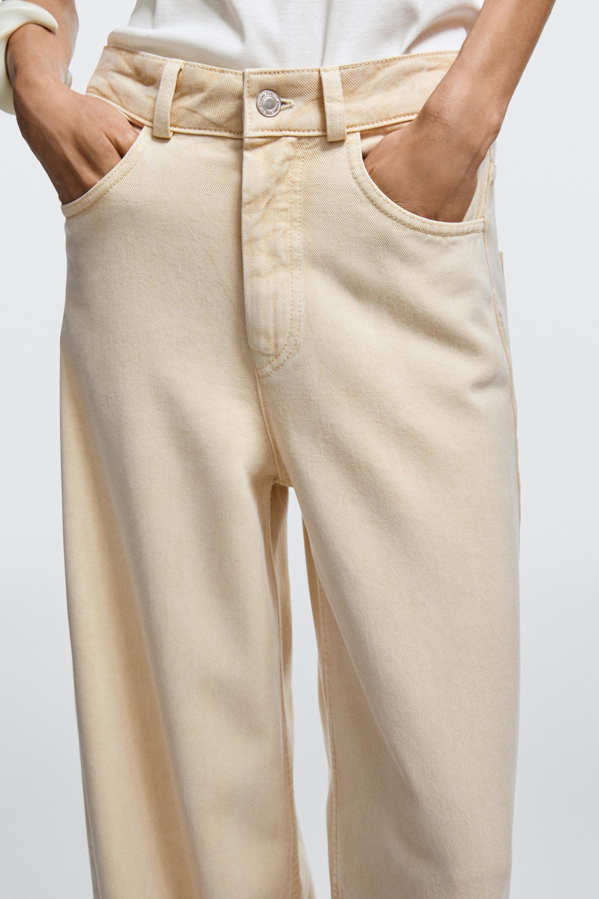 Low-rise wide-leg jeans — Vanilla