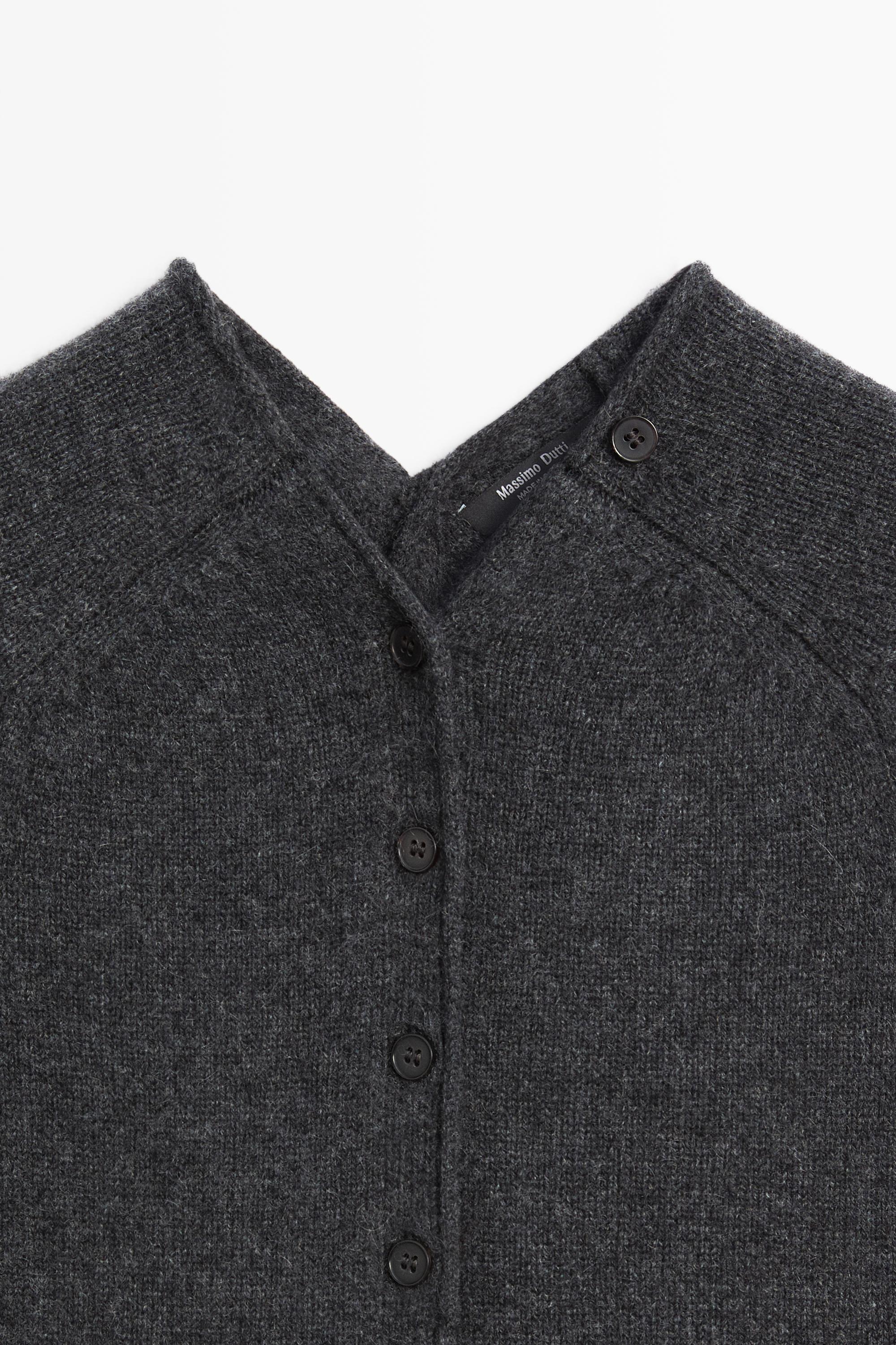 100% Cashmere button-front knit vest — ANTHRACITE GREY
