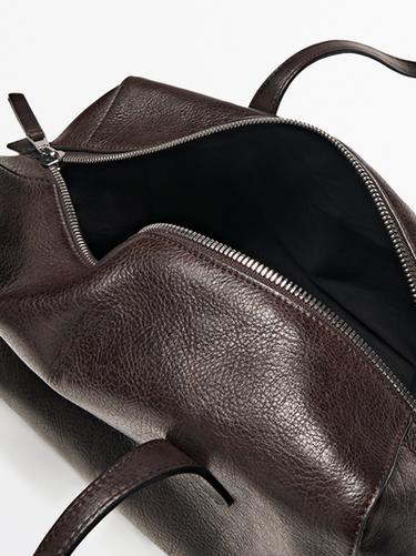 West nappa leather satchel — BROWN 7