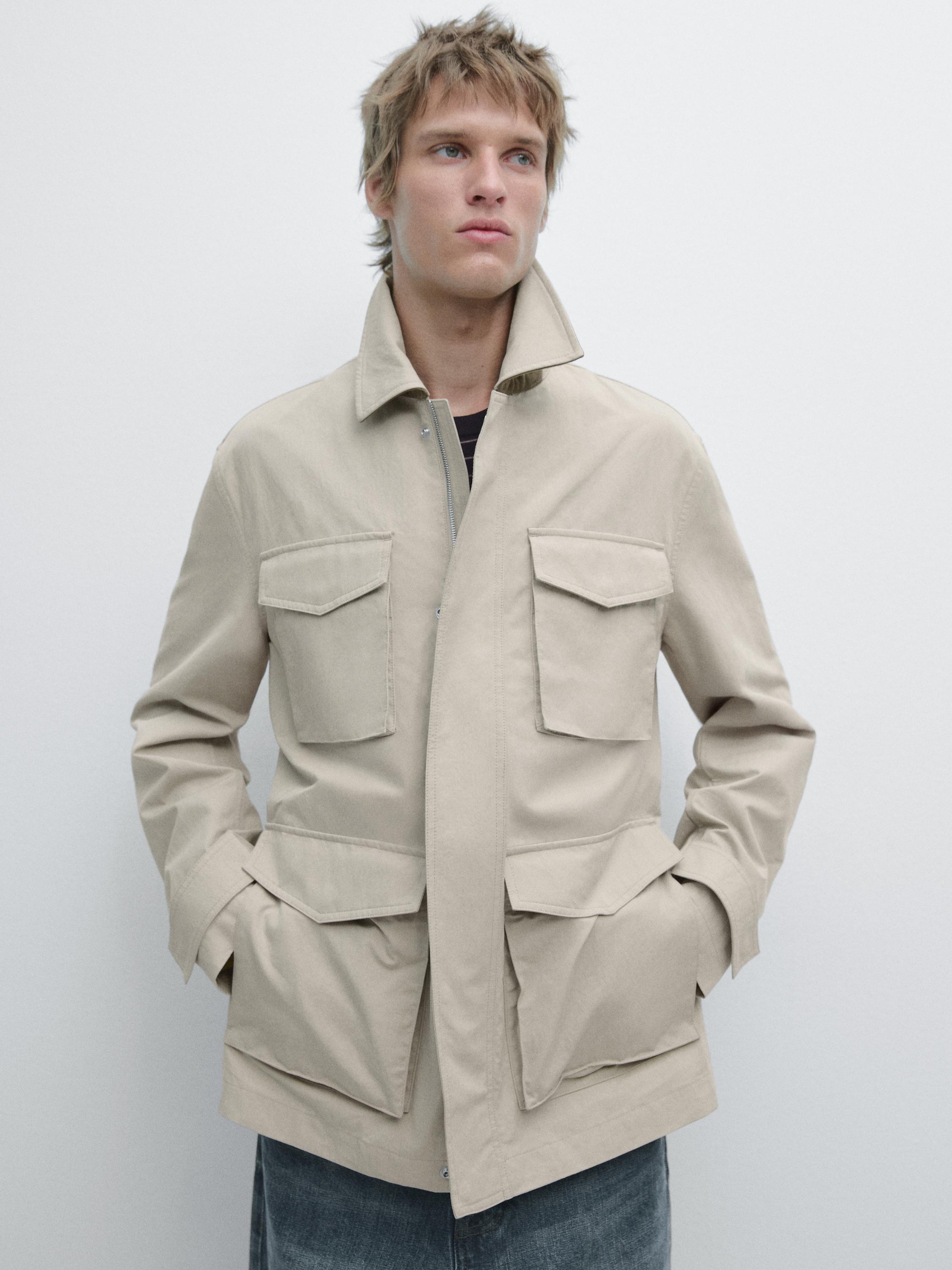 Jacket with pocket details — STONE