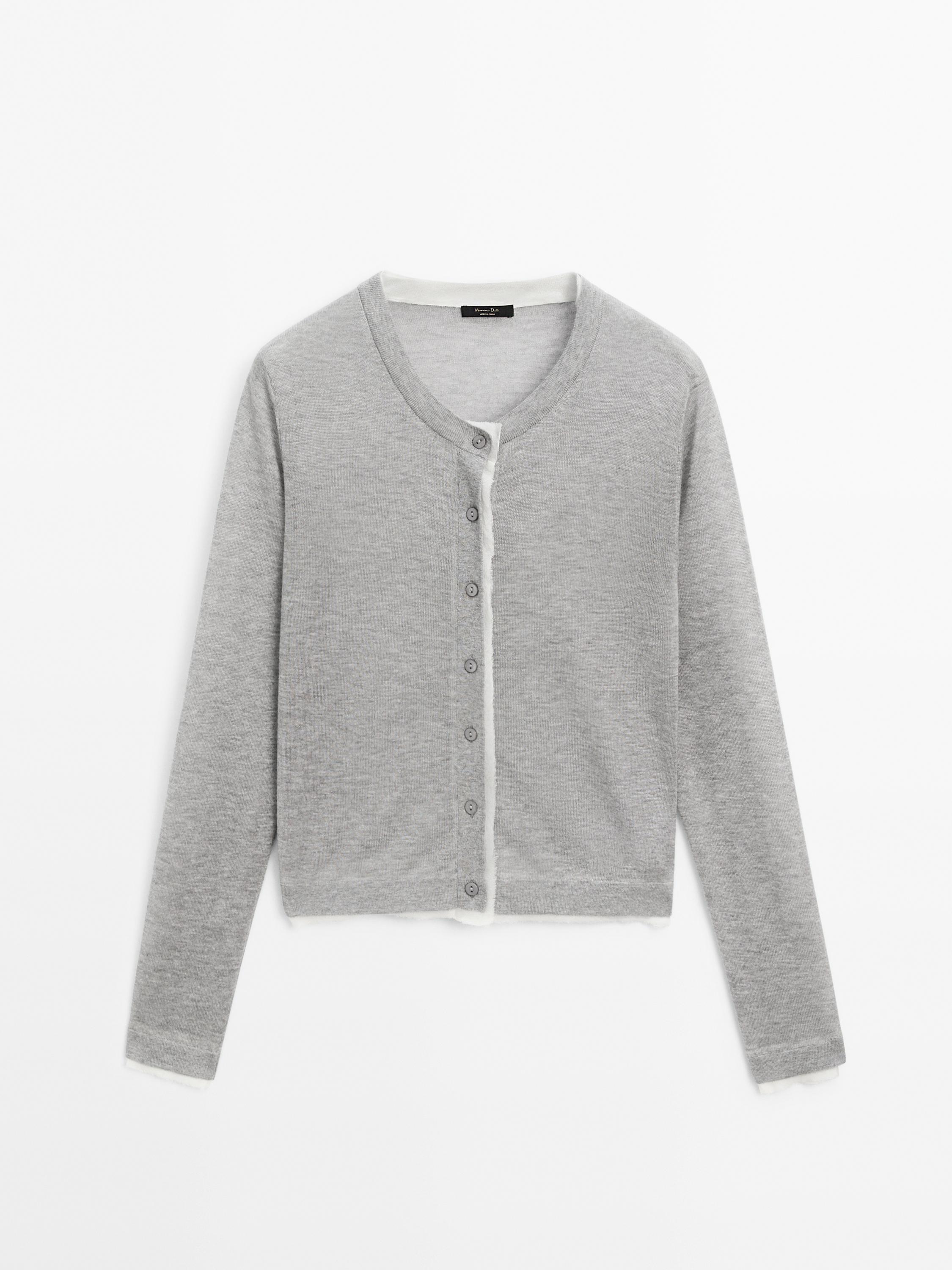 Lightweight cardigan with fringed detail