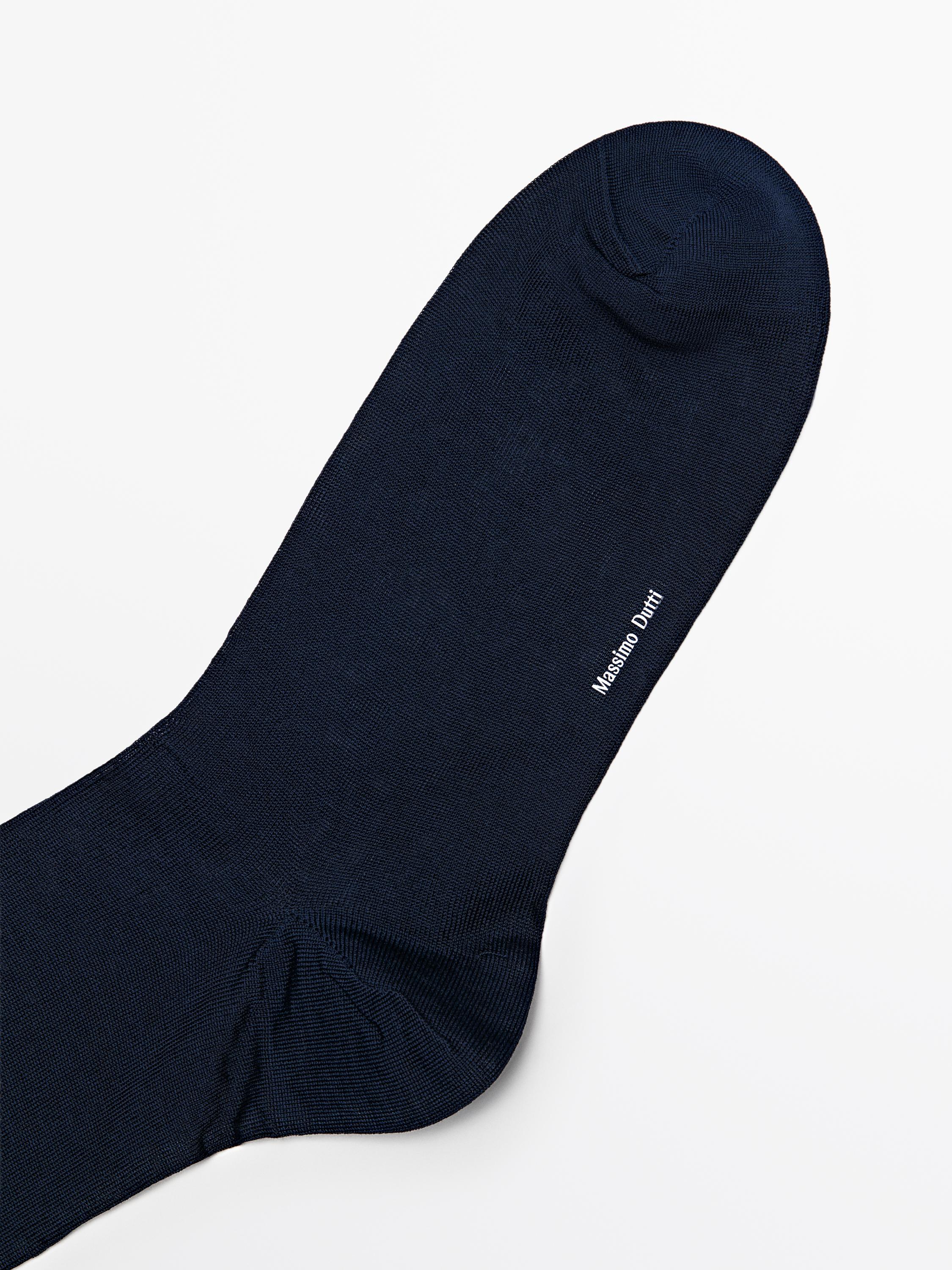 Plain smart socks — NAVY BLUE
