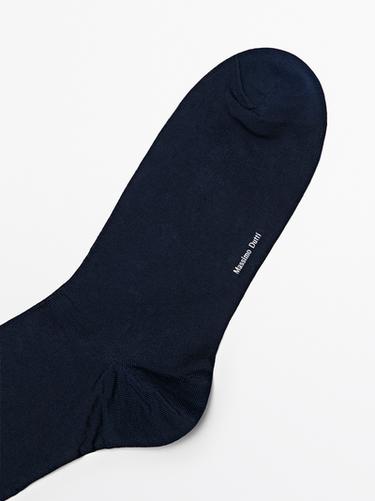 Plain smart socks — NAVY BLUE 3