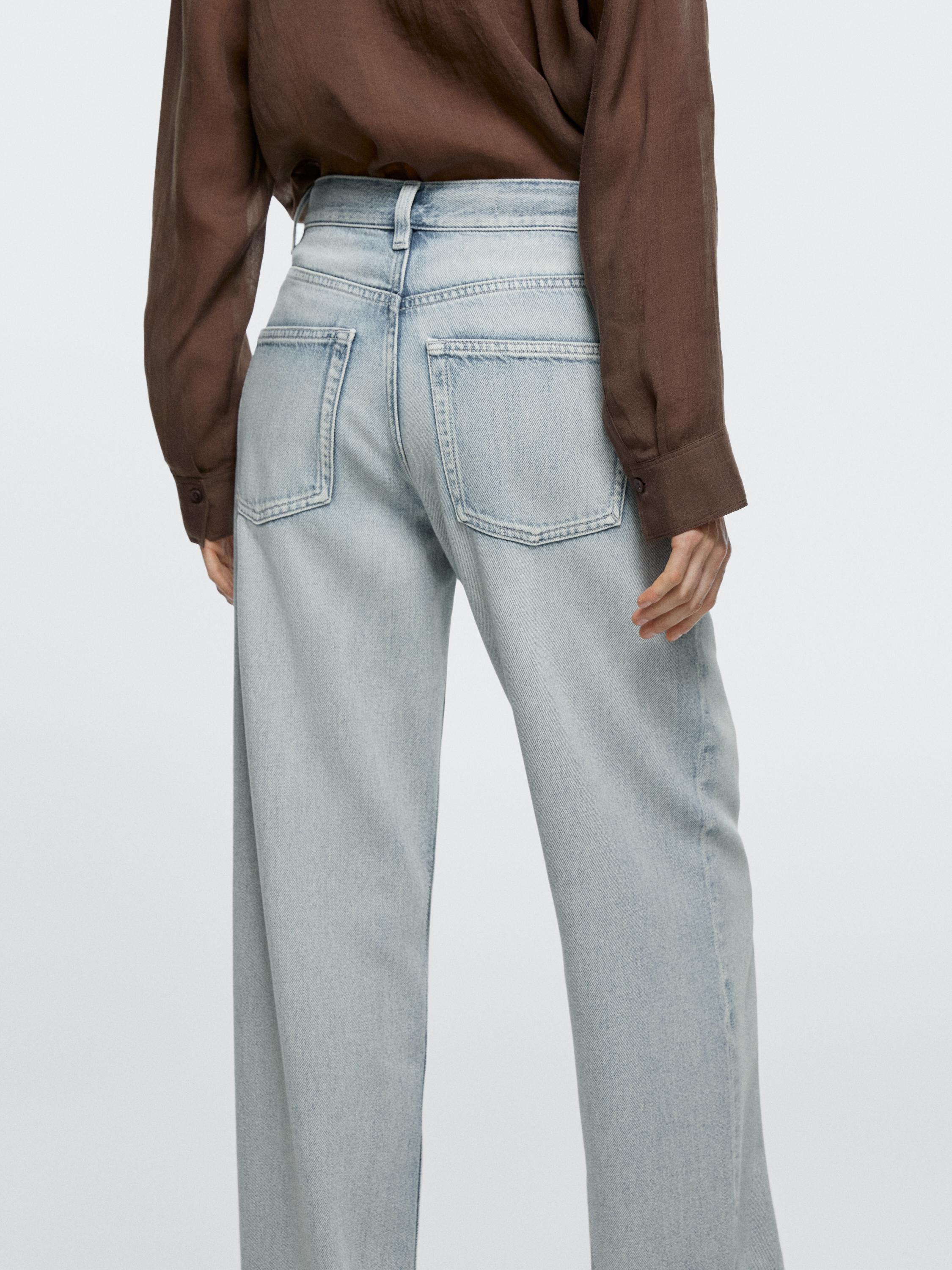 High-waist wide-leg jeans — Light Blue