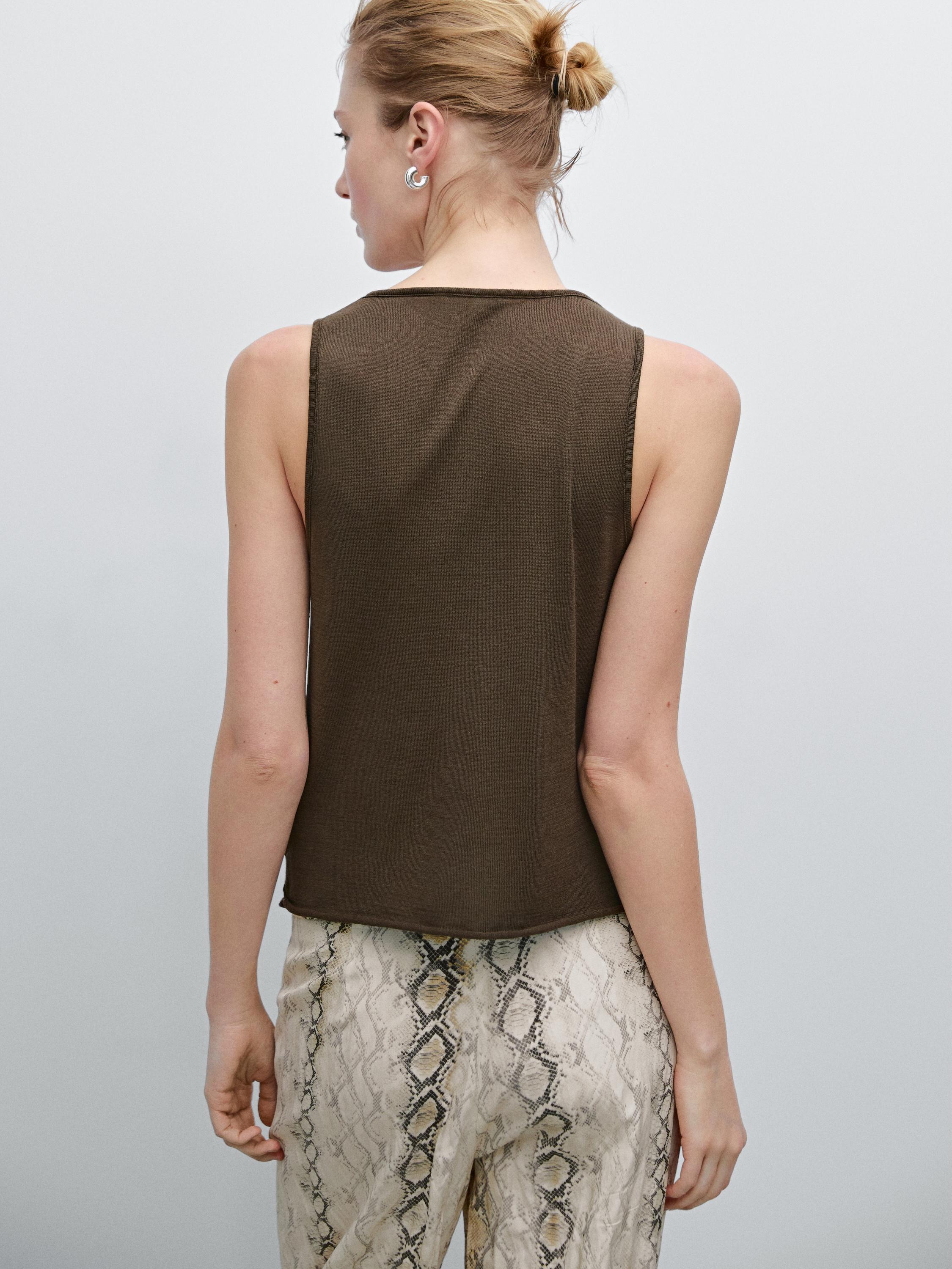 Top punto fino halter algodón