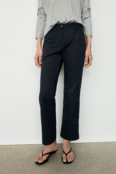 Stretch cotton blend mini flare pants — DEEP BLUE 3