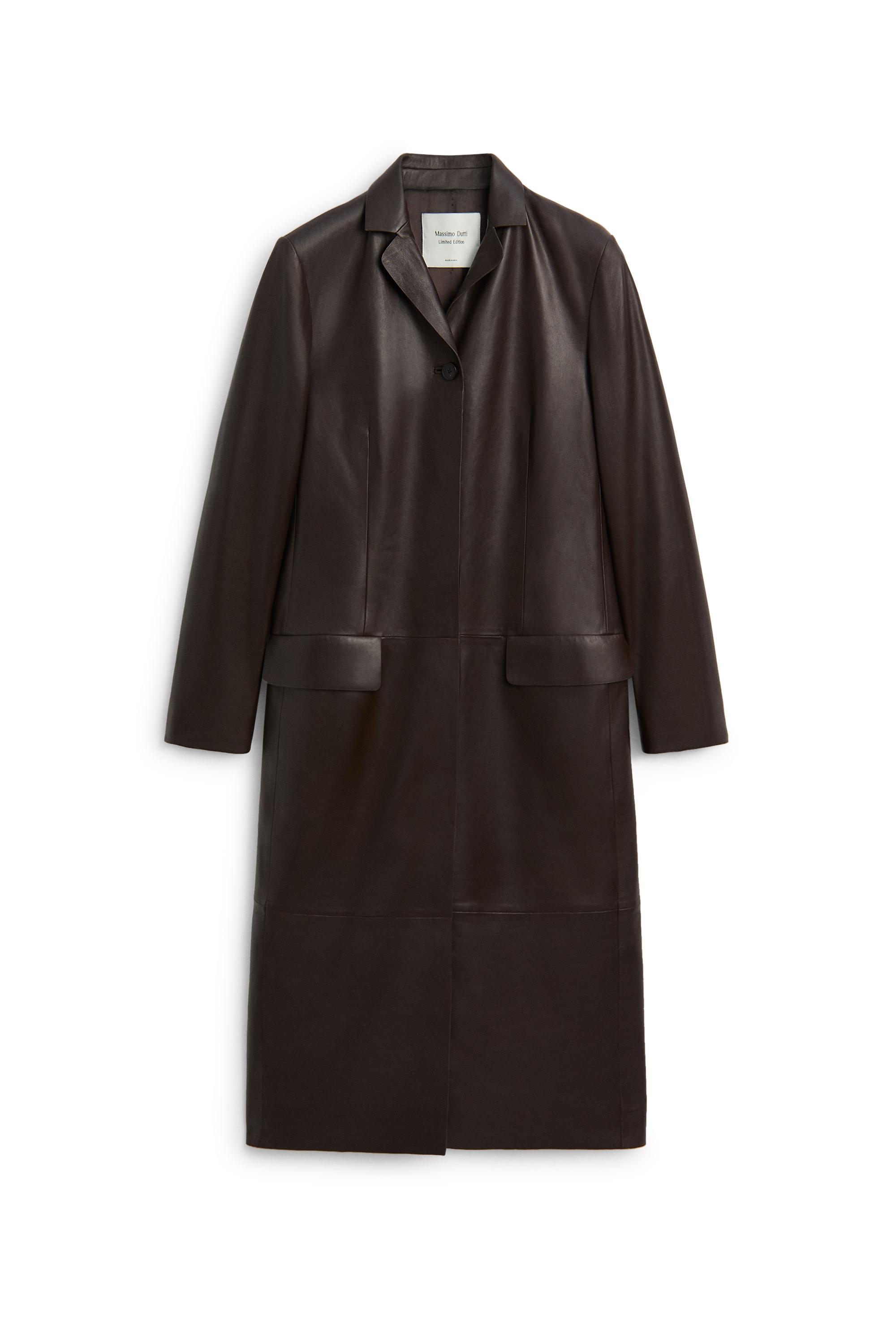 Long fitted leather coat - LIMITED EDITION by Massimo Dutti
