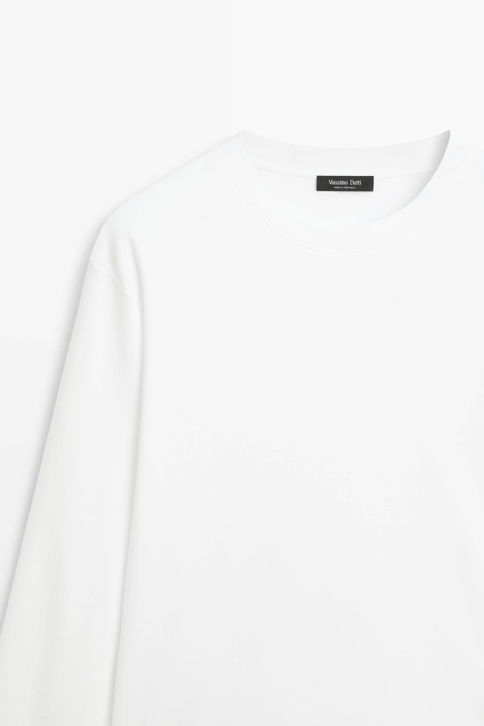 100% cotton long sleeve T-shirt — WHITE
