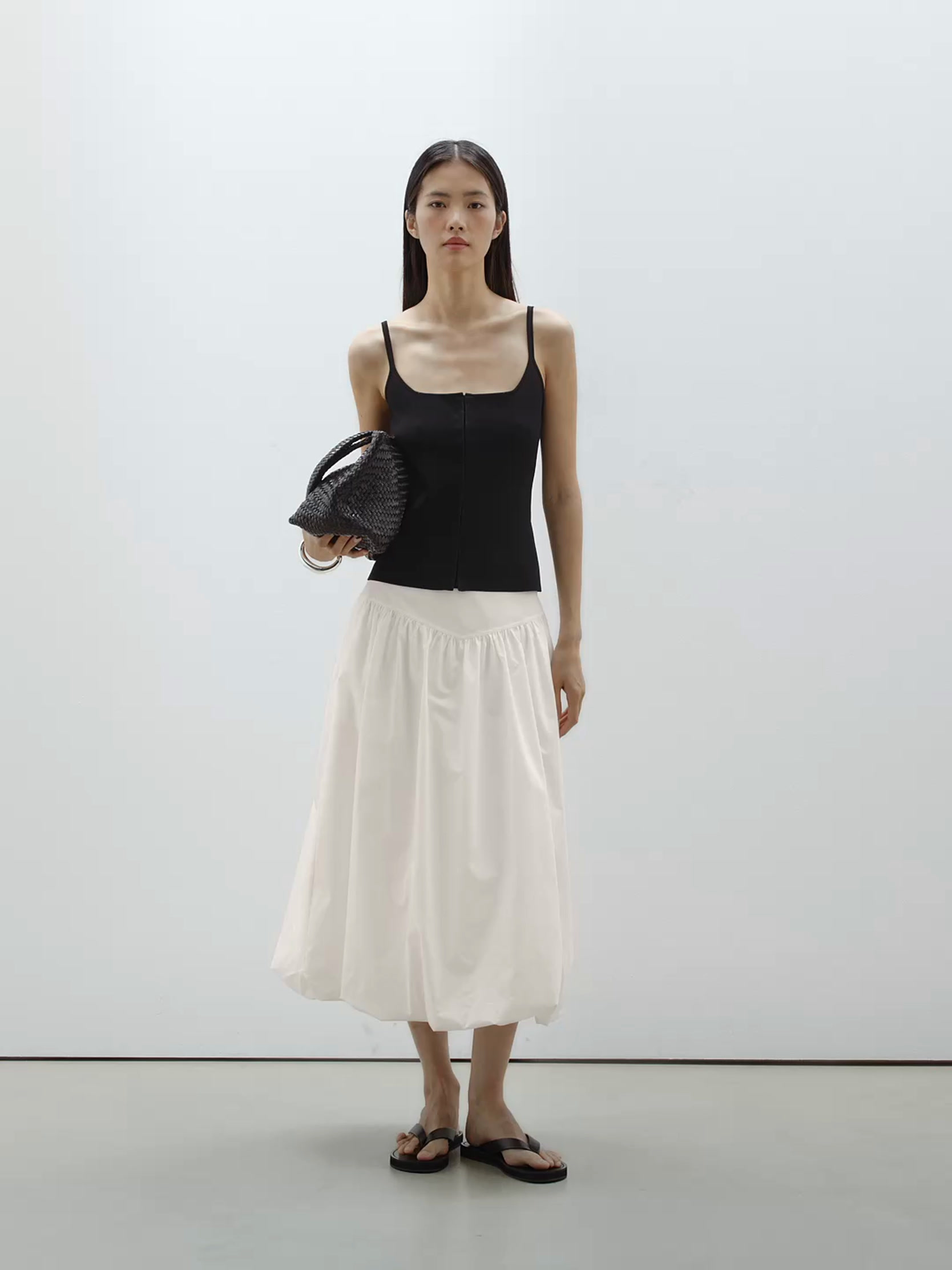 Jupe midi bouffante 100 % coton
