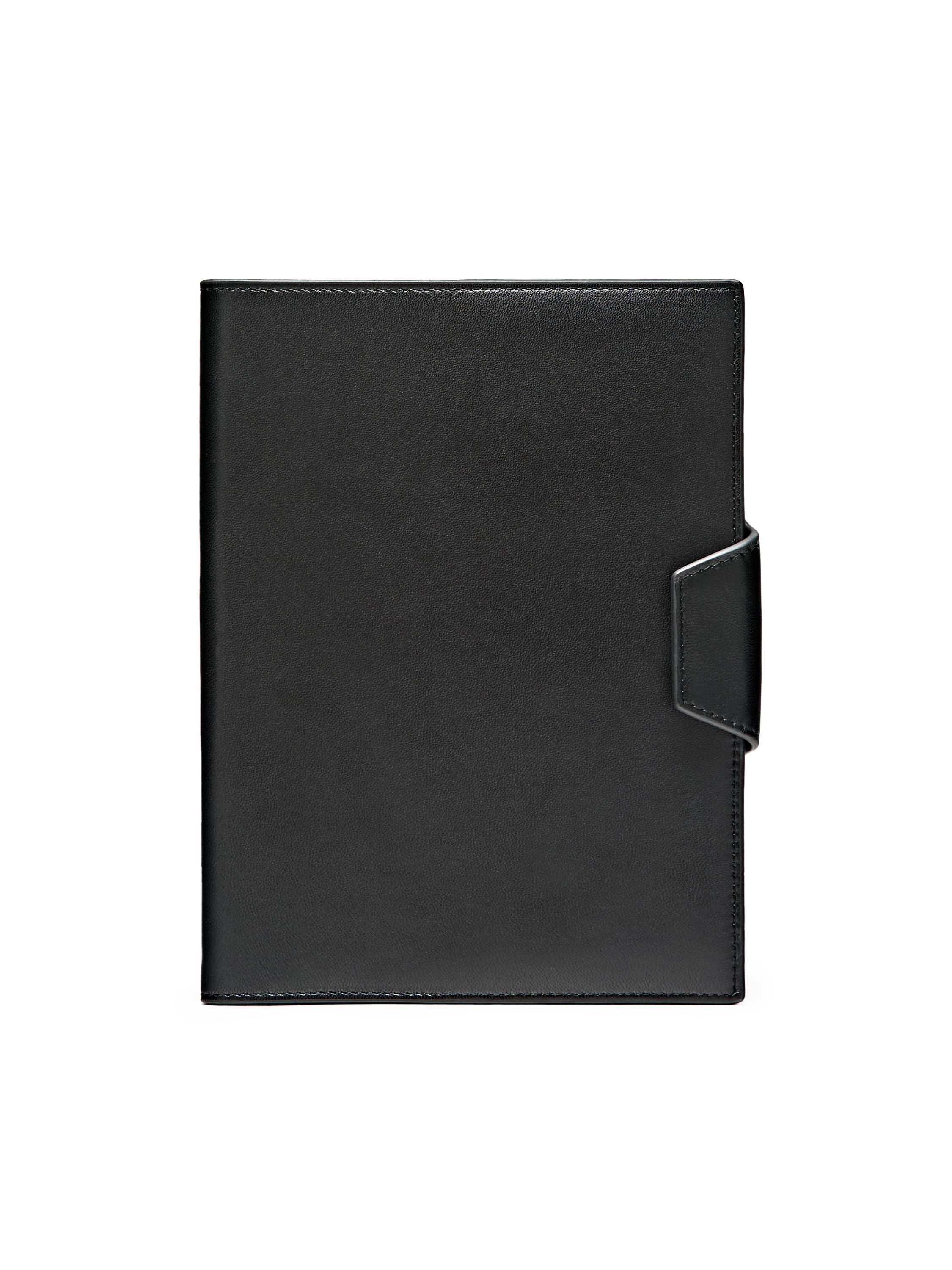 Nappa leather notebook cover — BLACK