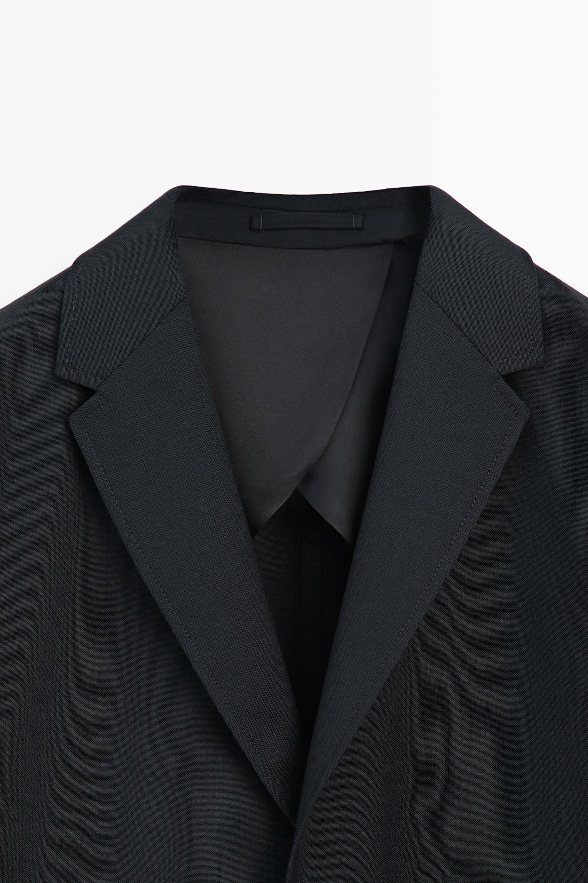 Textured cold wool blazer — DEEP BLUE