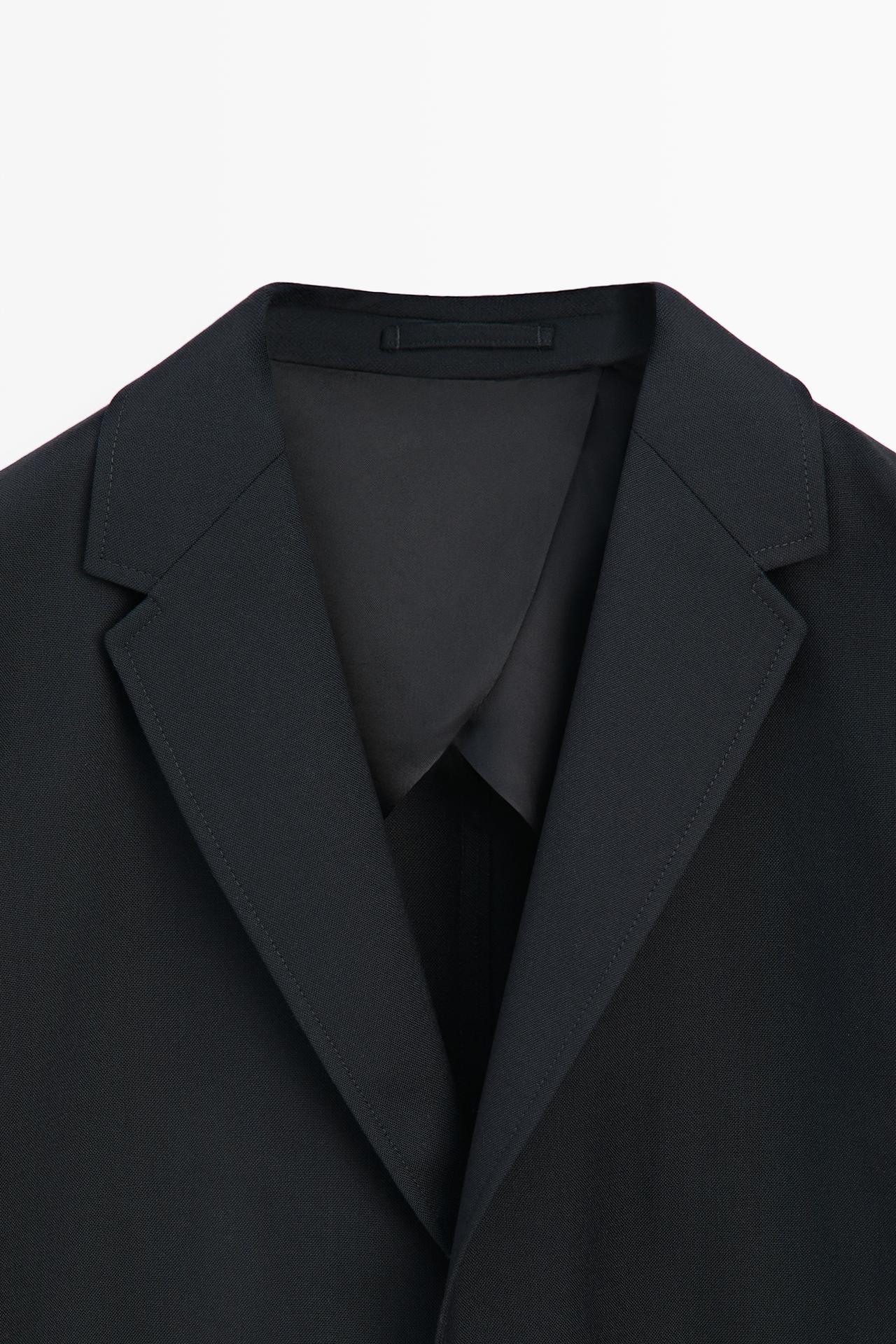 Textured cold wool blazer — DEEP BLUE