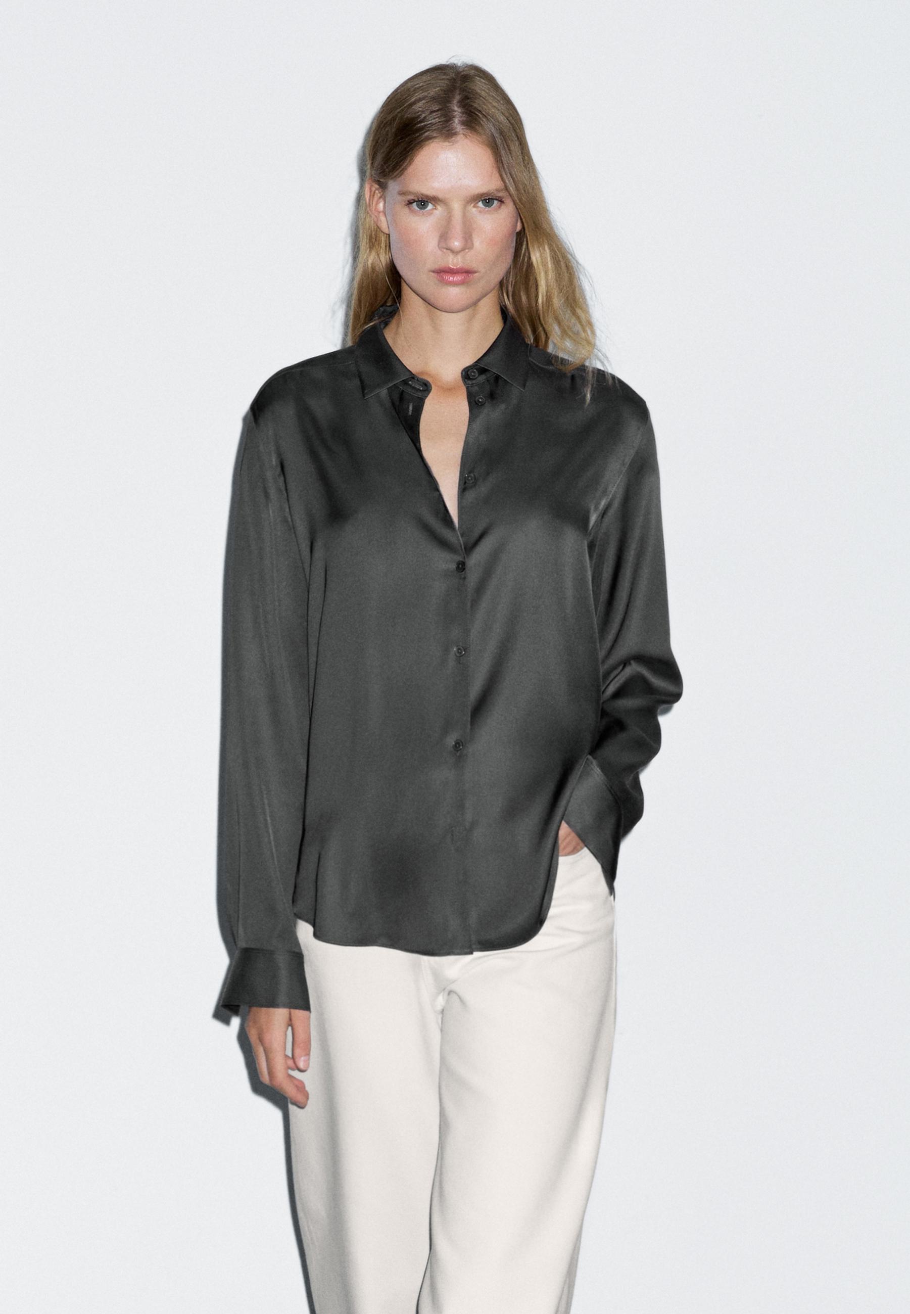 Flowing satin shirt