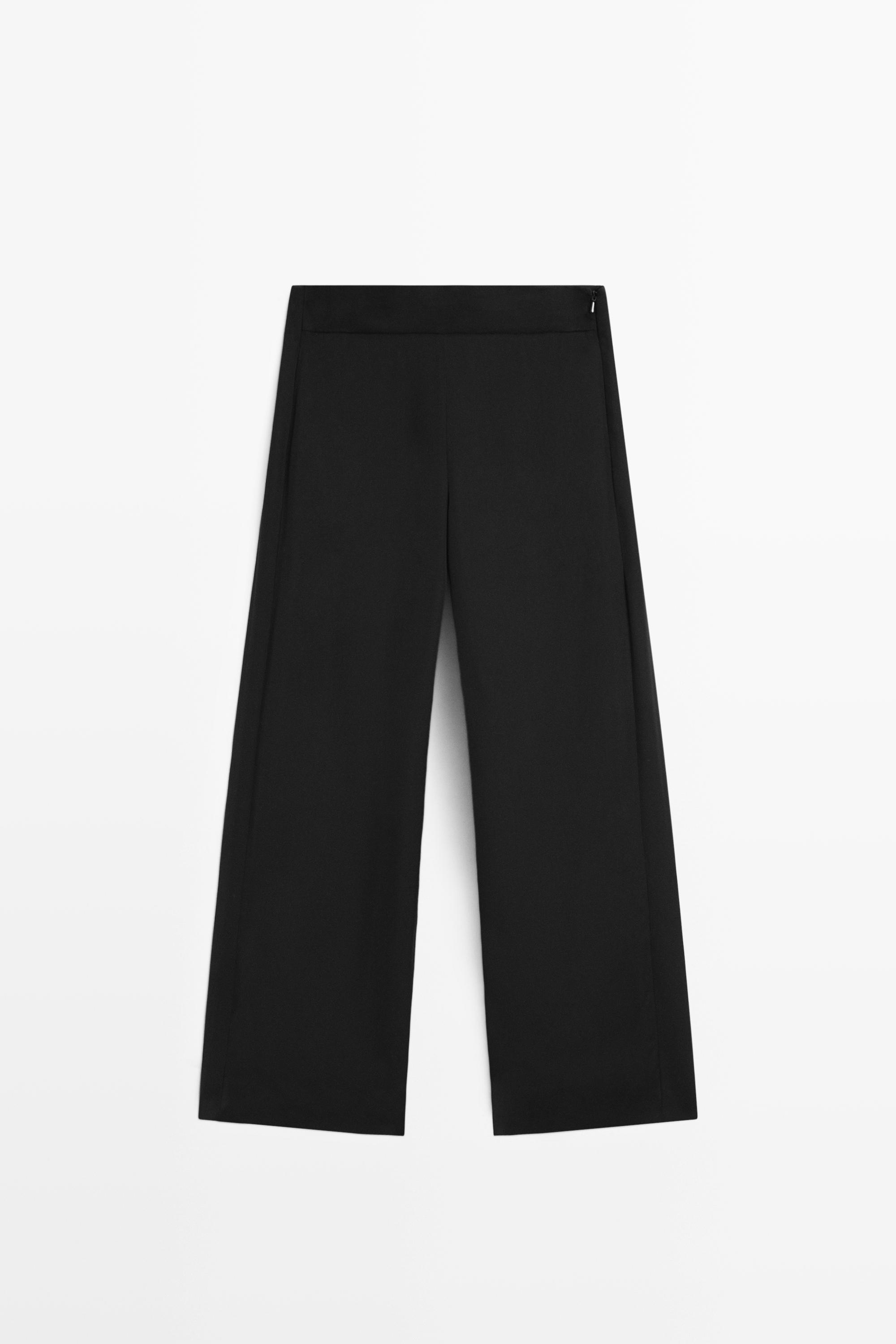 Massimo Dutti Straight fit dökümlü pantolon görsel 2