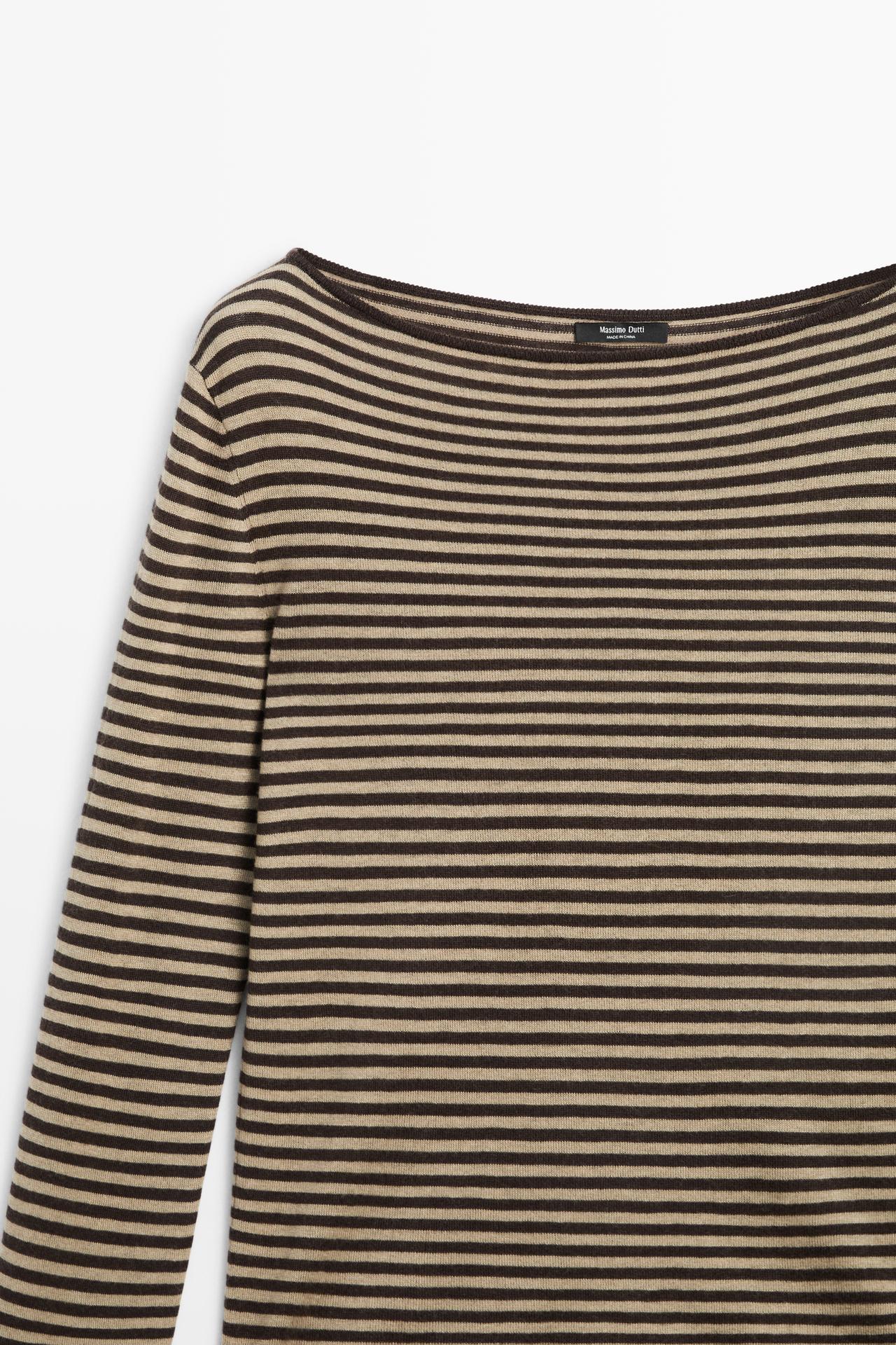 Striped wool-blend knit sweater — Washed