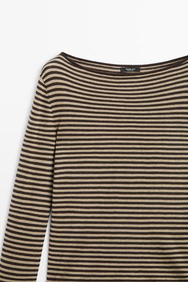 Striped wool-blend knit sweater — Washed 4