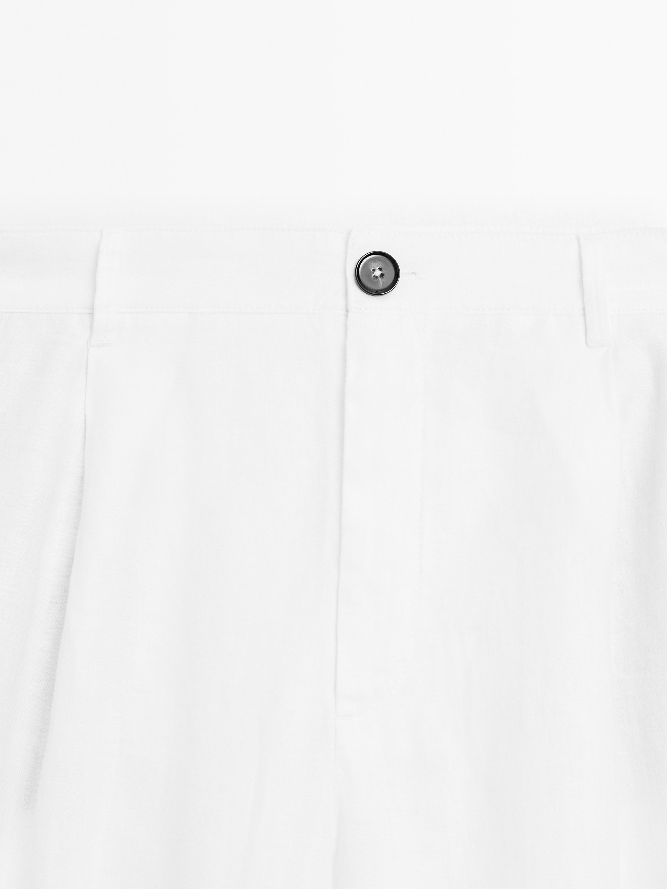 Pantalón tiro medio wide 100% lino
