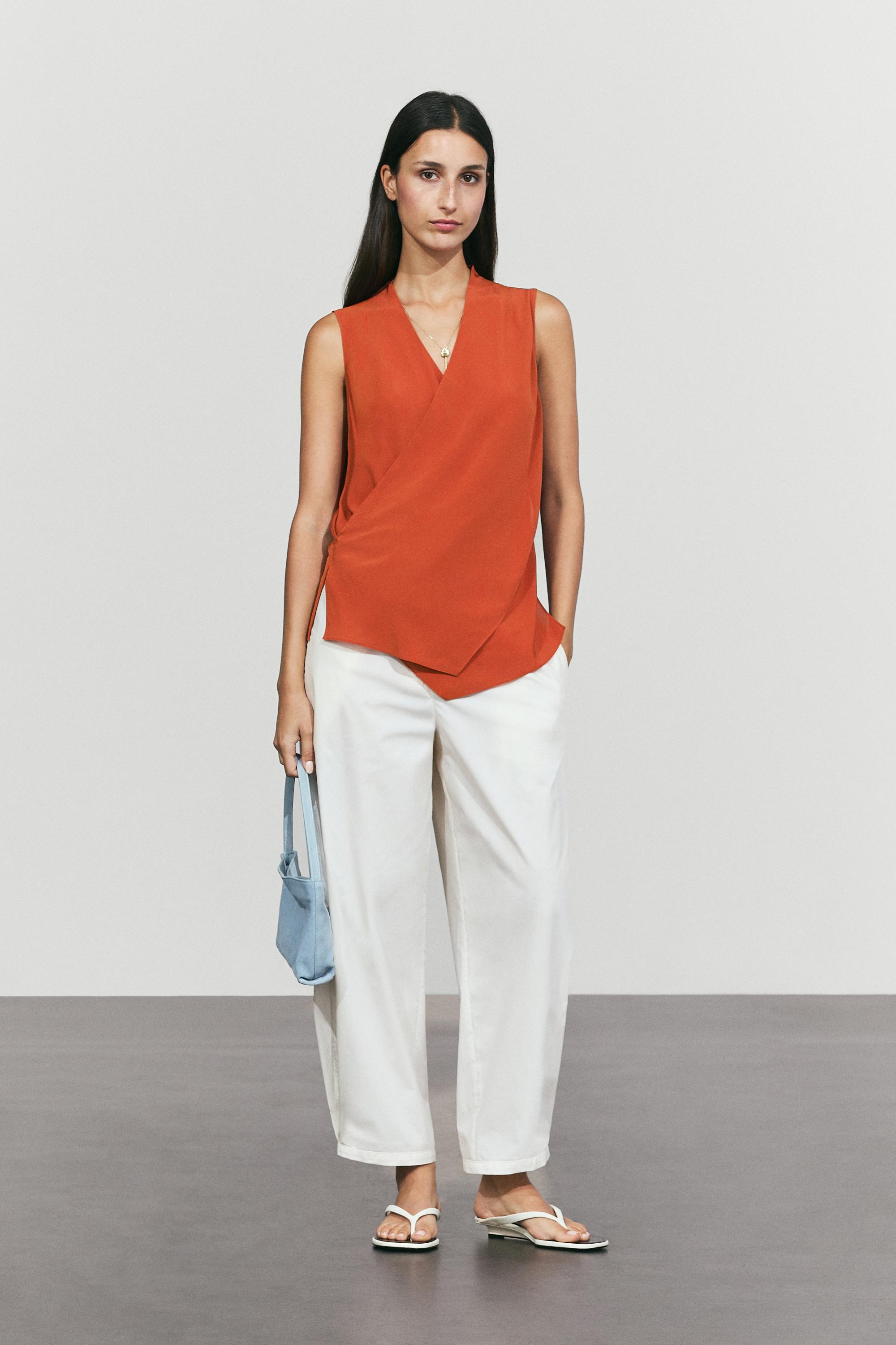 Flowing cross-over co-ord top