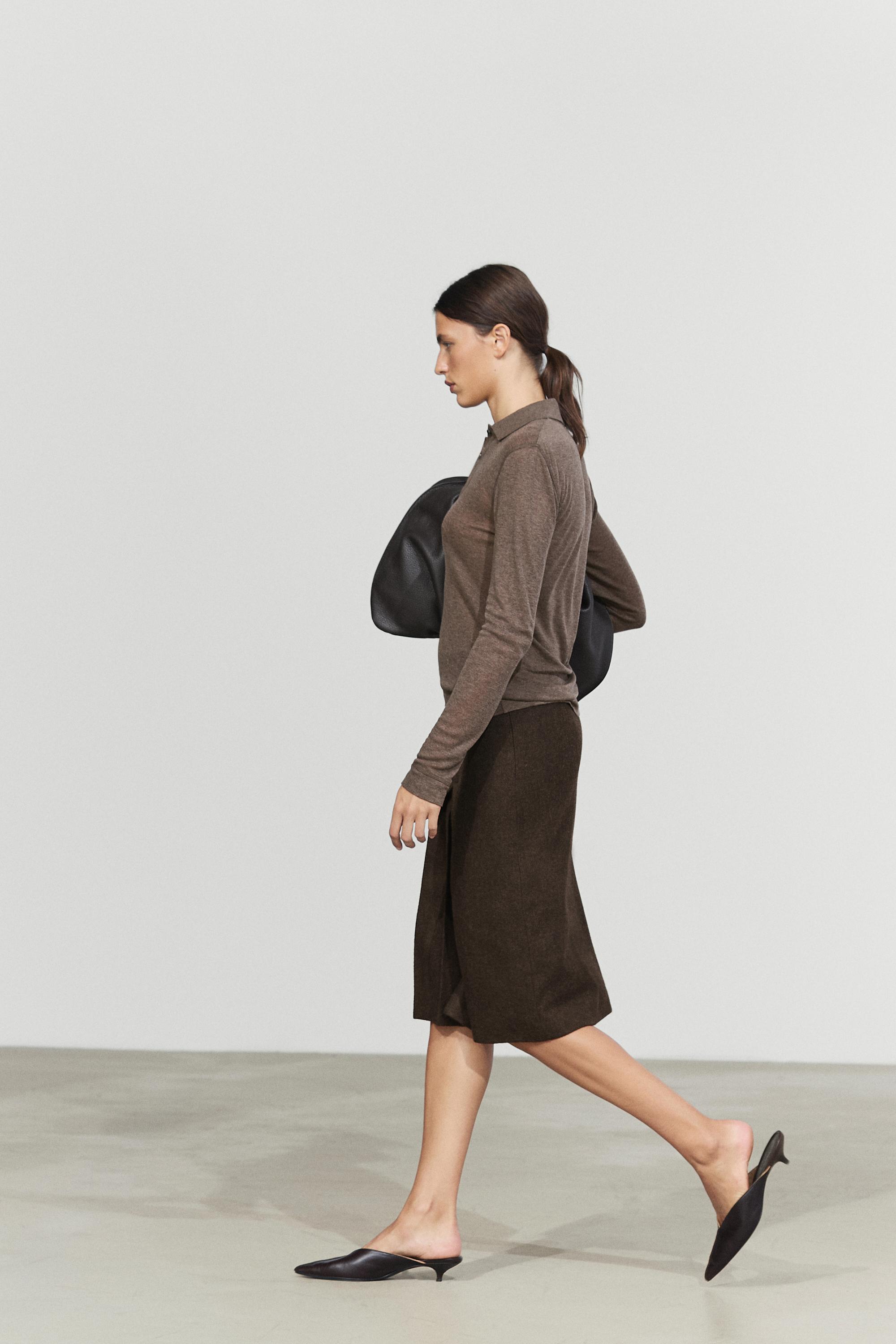 Long sleeve wool polo shirt - thumbnail 5