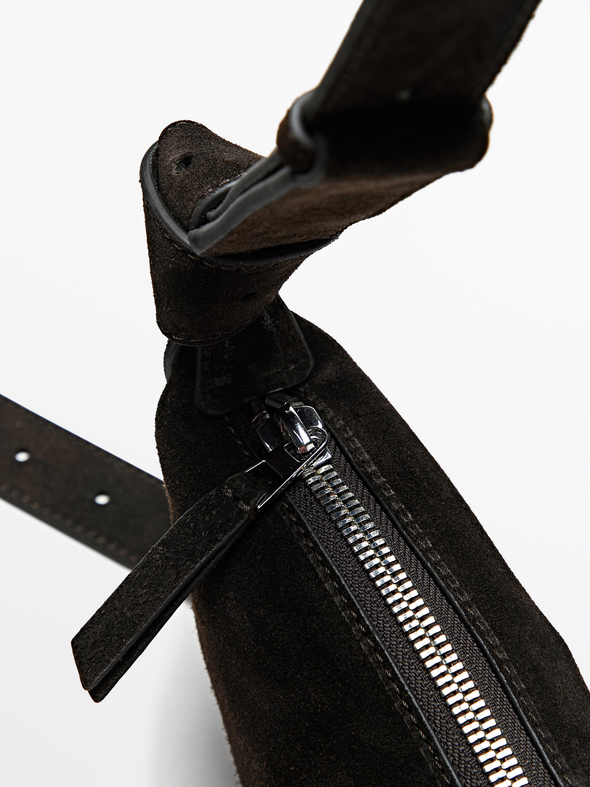 Mini borsa a tracolla in pelle scamosciata