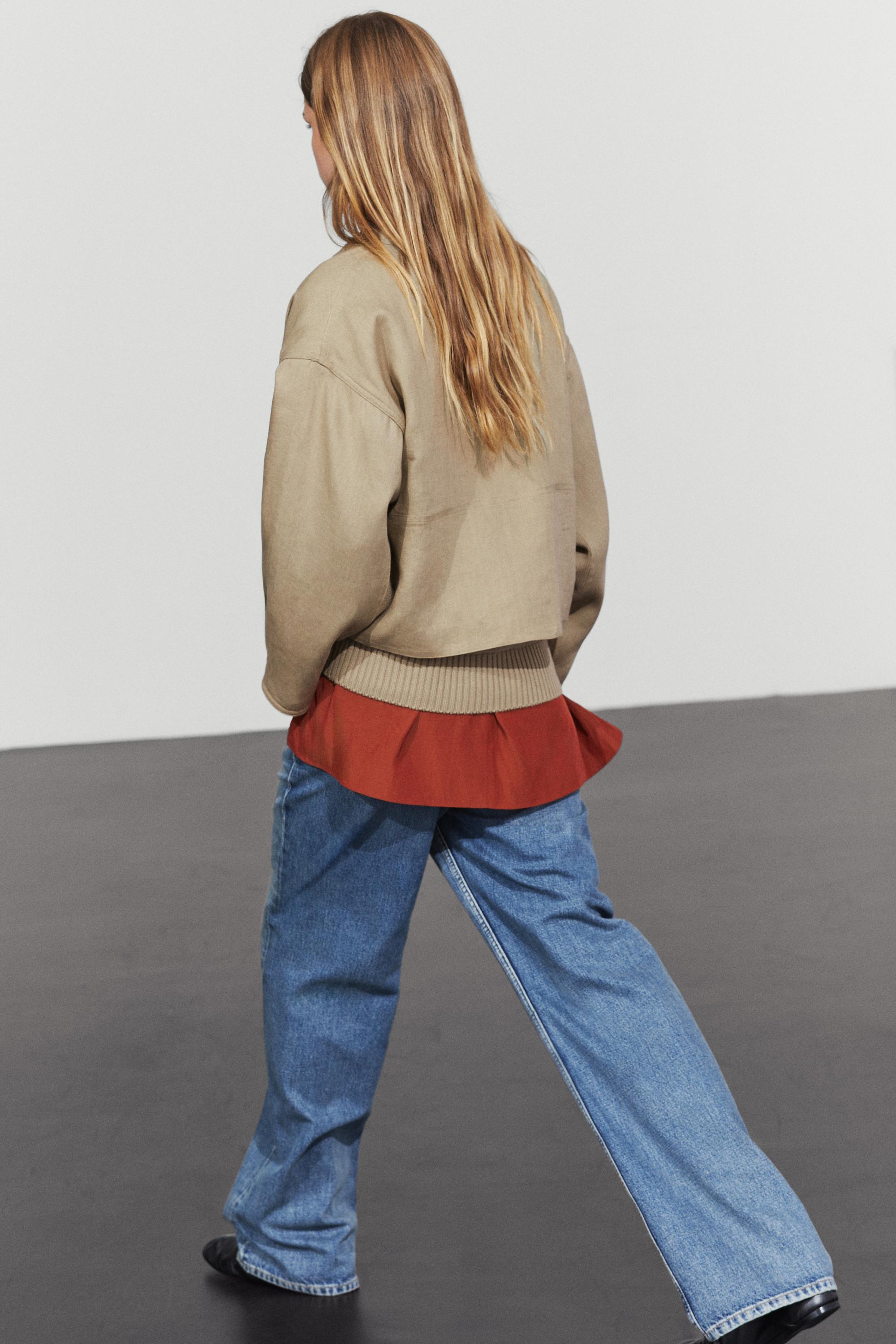 Cotton linen blend cardigan with pockets — GREENISH