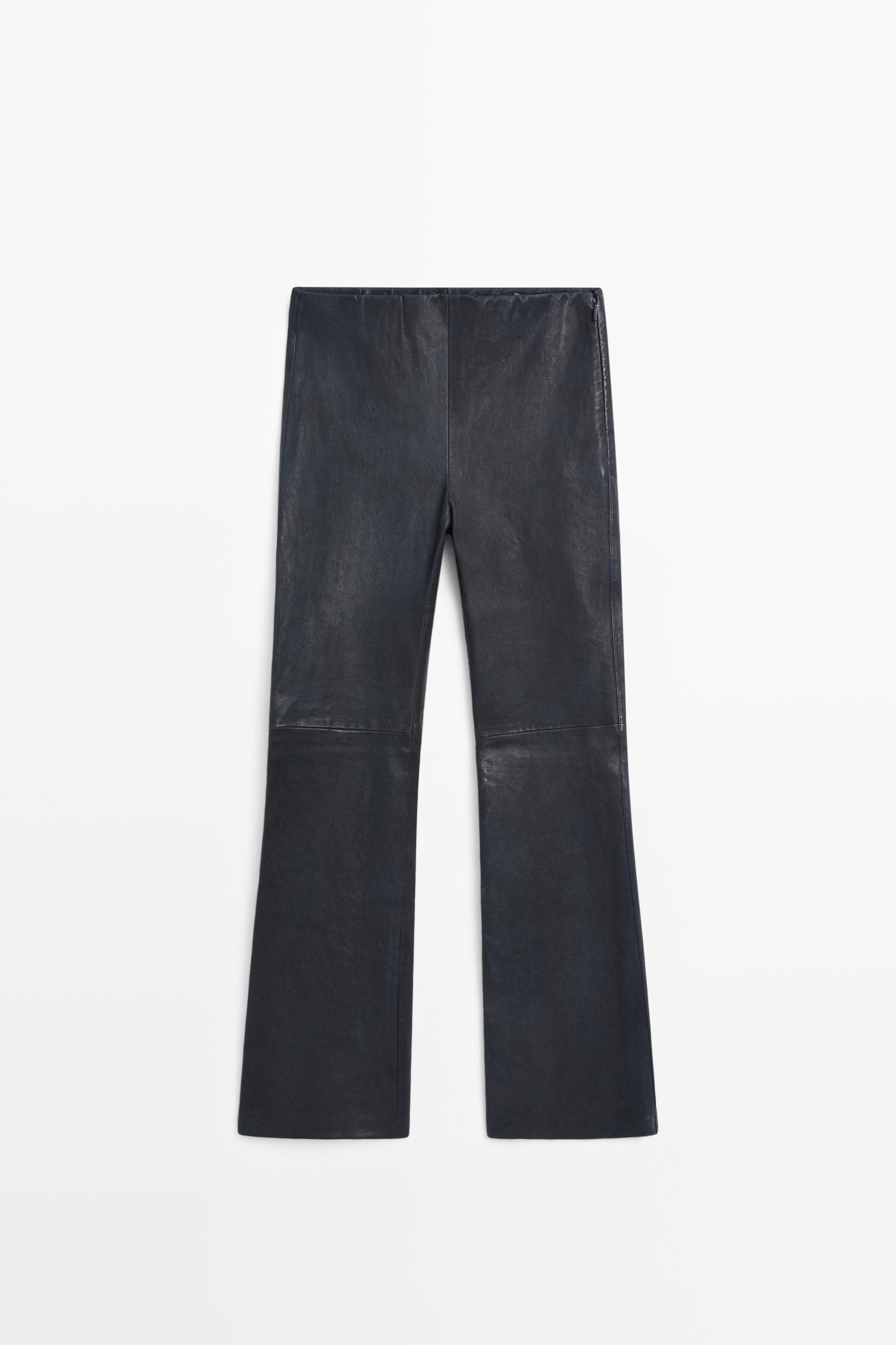 Nappa leather flare fit leggings
