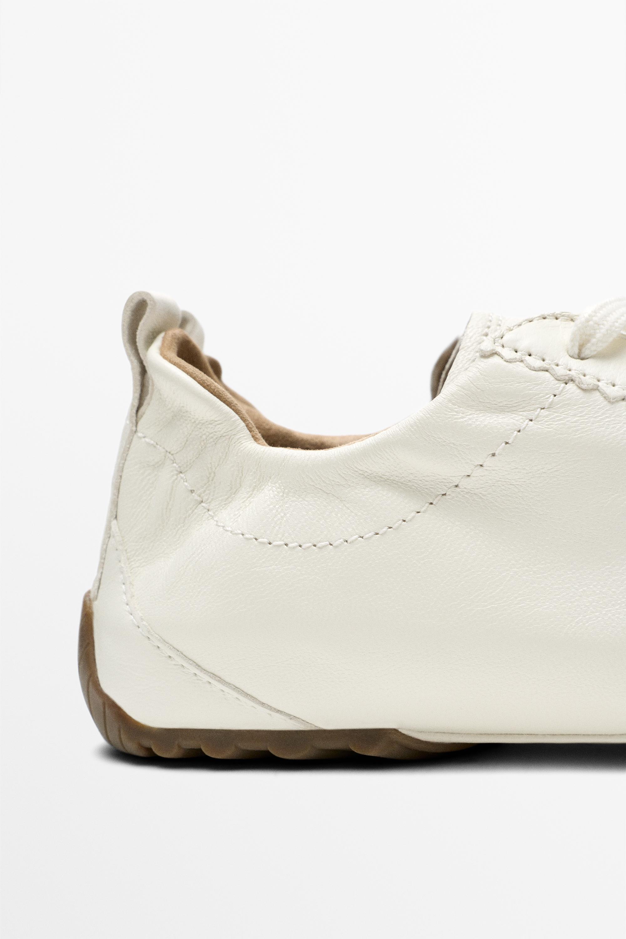Soft leather trainers — WHITE