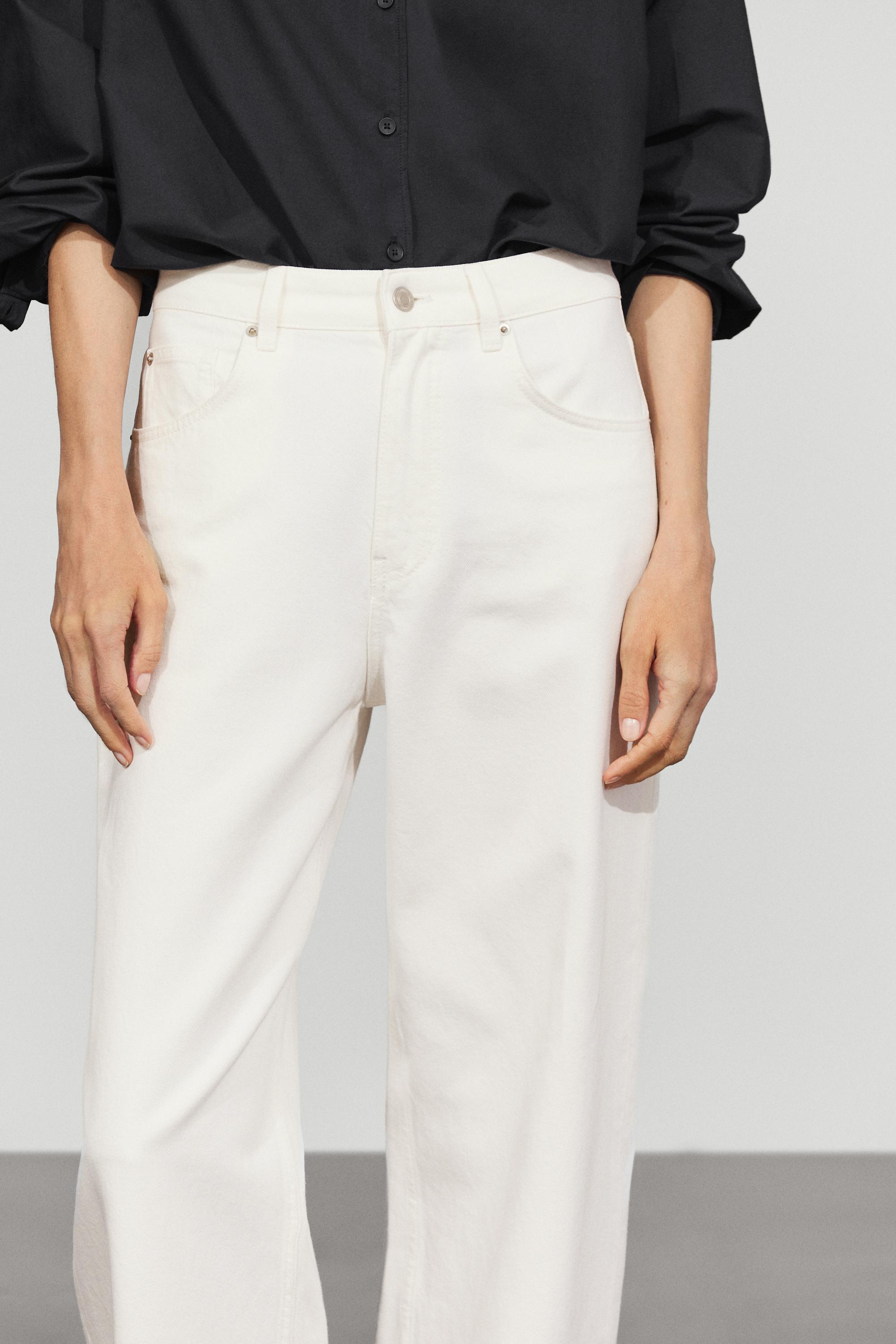 High-waist barrel fit jeans — Off white