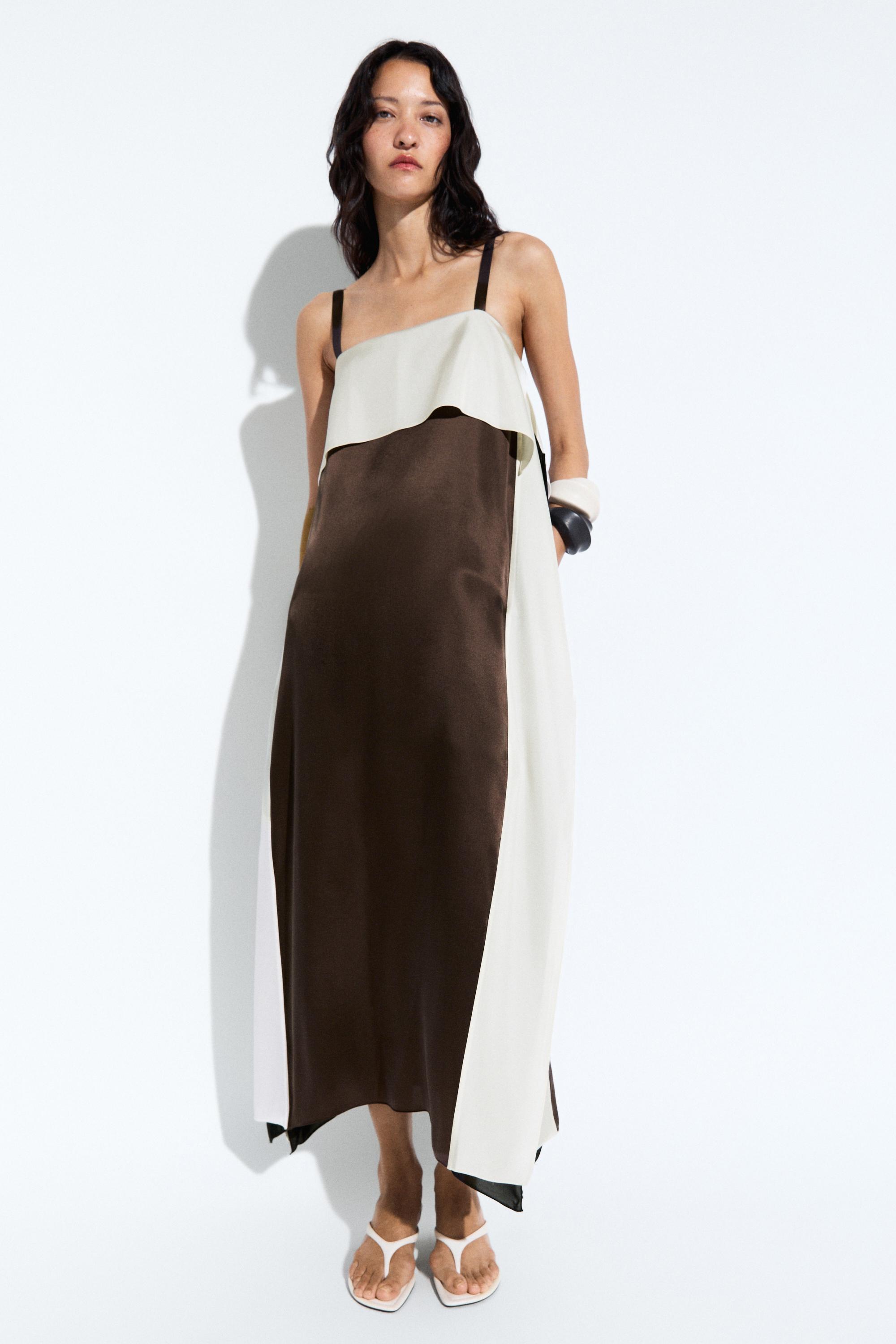 Vestido midi fluido combinado