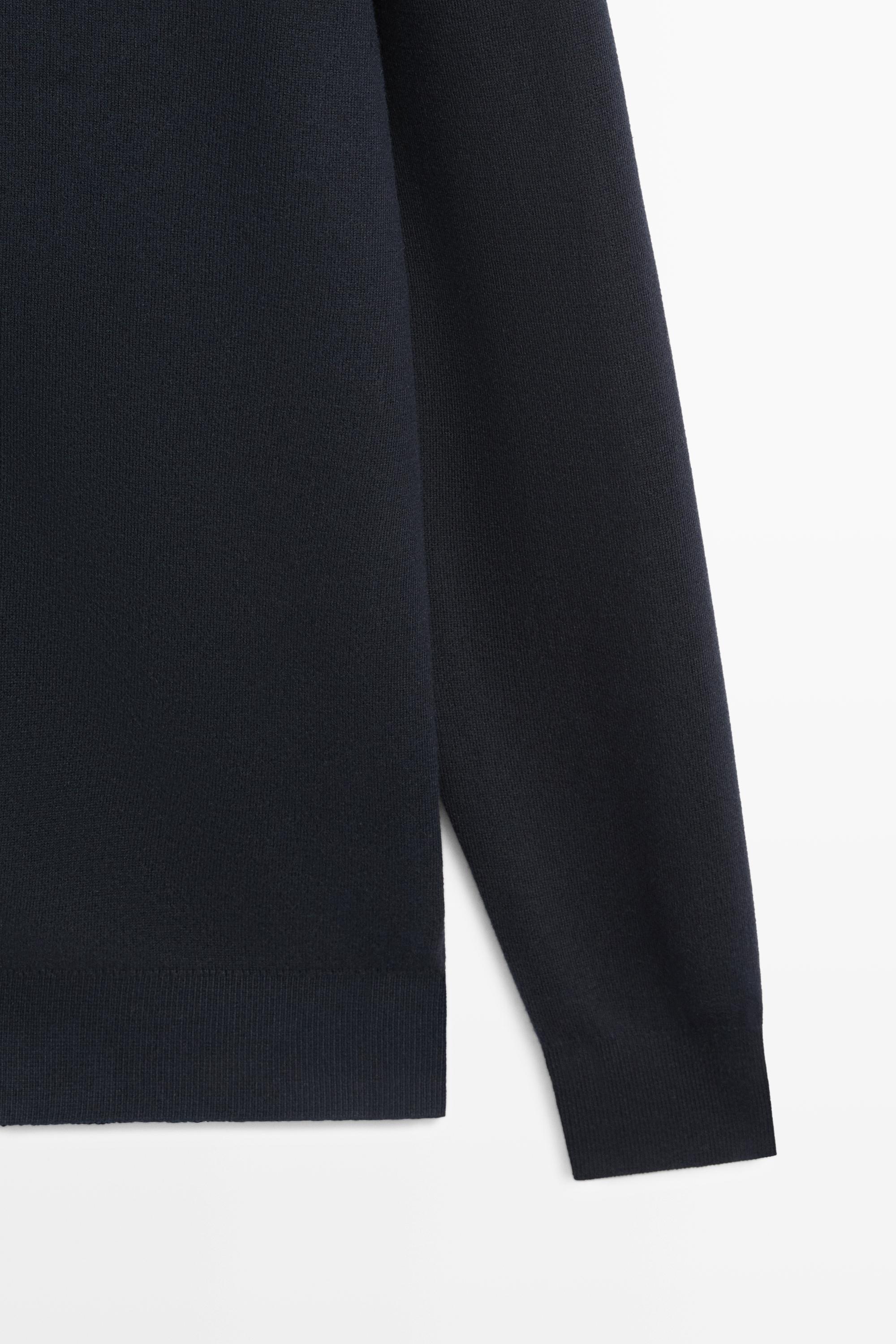 100% cotton hooded knit cardigan — NAVY BLUE