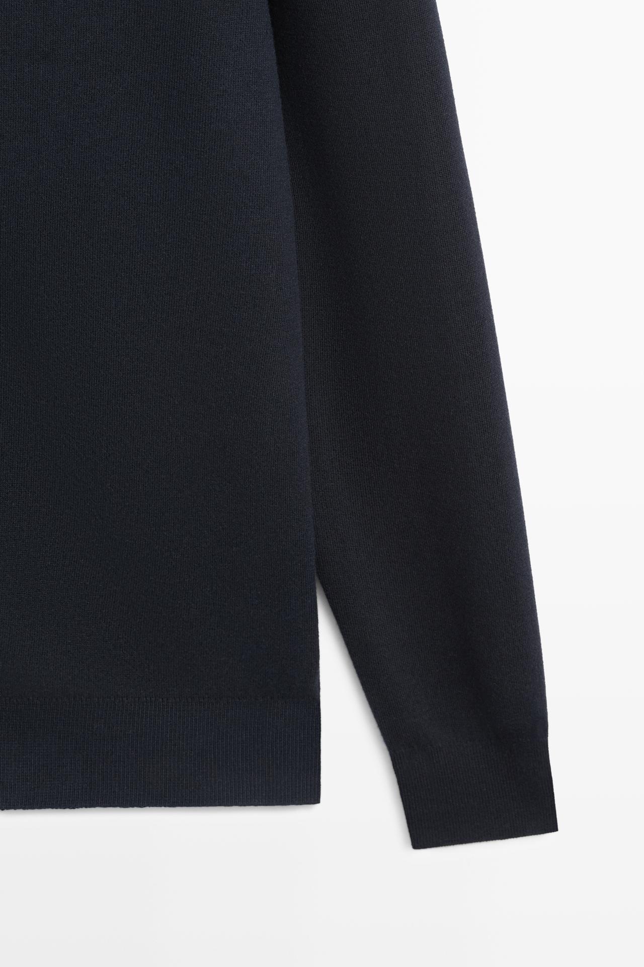 100% cotton hooded knit cardigan — NAVY BLUE