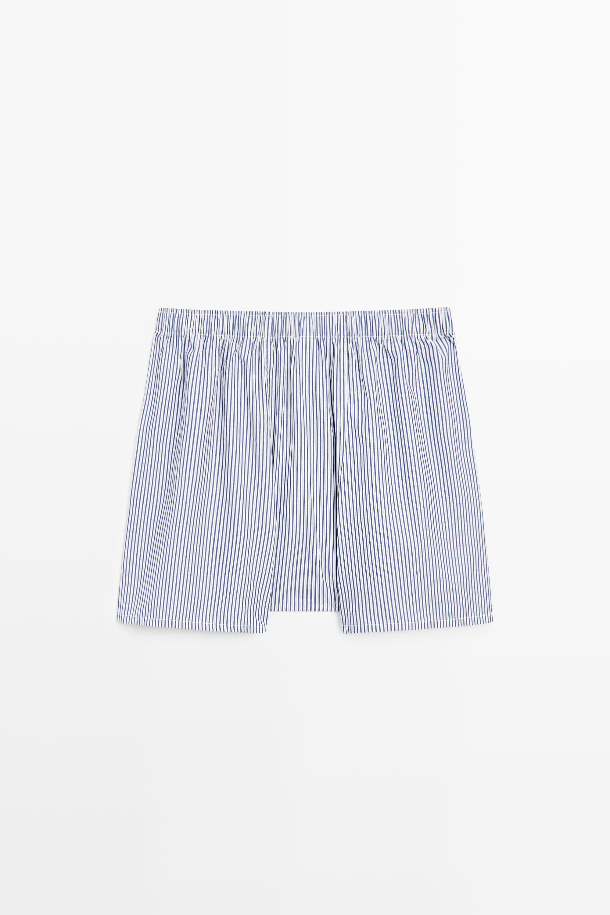100% cotton striped boxers — NAVY BLUE